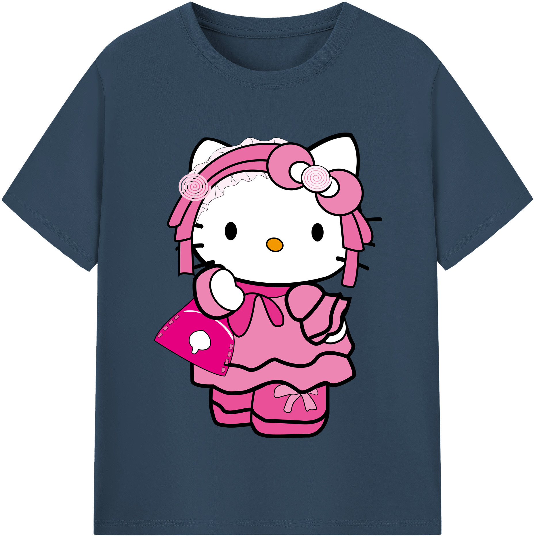 （画像用） Hello Kitty ハローキティ レディースカジュアルプリントTシャツ（綿100％）