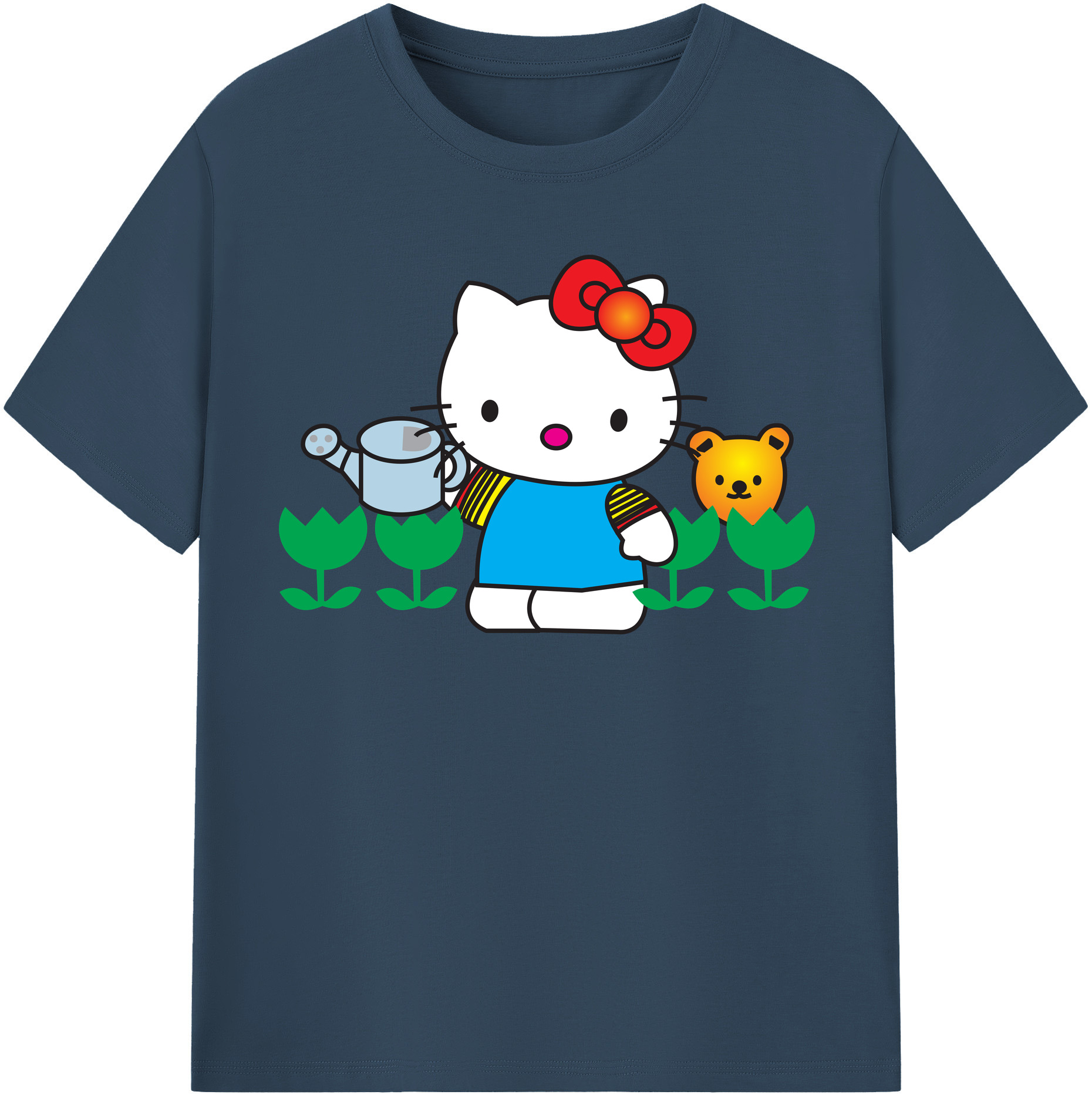 （画像用） Hello Kitty ハローキティ レディースカジュアルプリントTシャツ（綿100％）