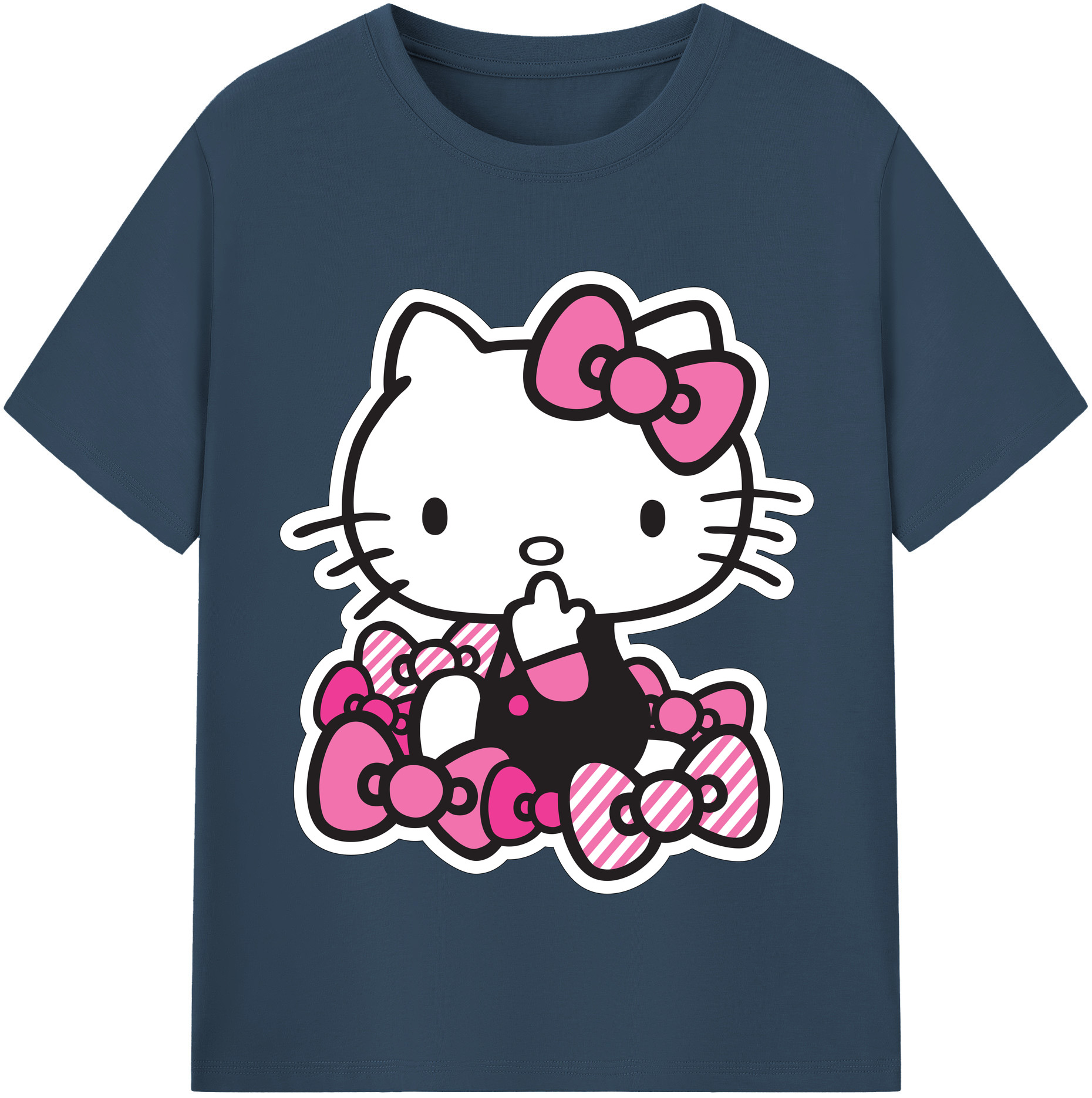 （画像用） Hello Kitty ハローキティ レディースカジュアルプリントTシャツ（綿100％）