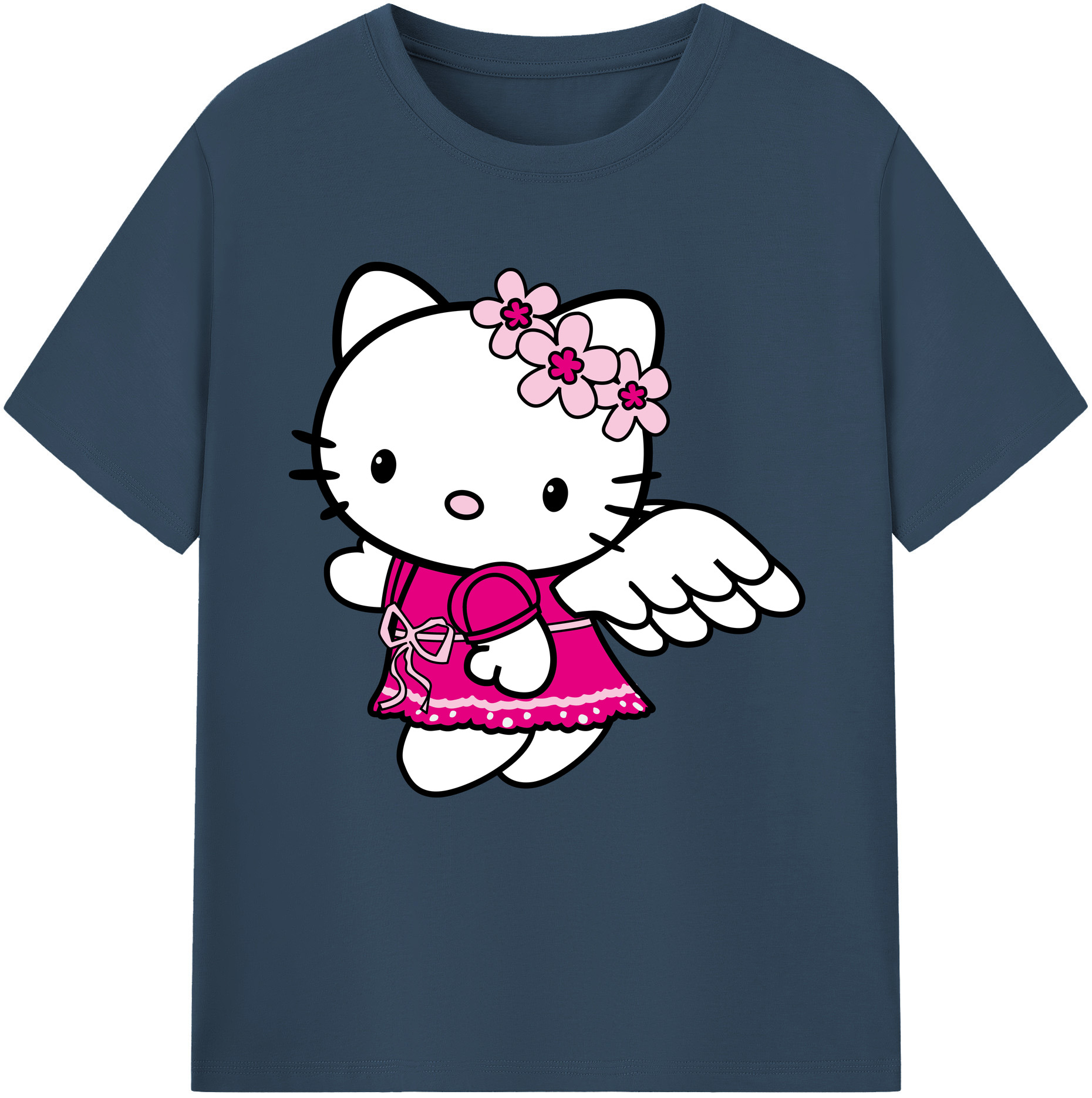 （画像用） Hello Kitty ハローキティ レディースカジュアルプリントTシャツ（綿100％）