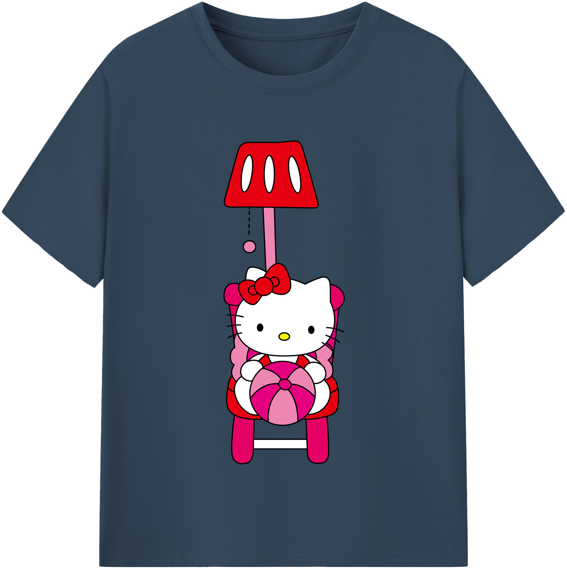 （画像用） Hello Kitty ハローキティ レディースカジュアルプリントTシャツ（綿100％）
