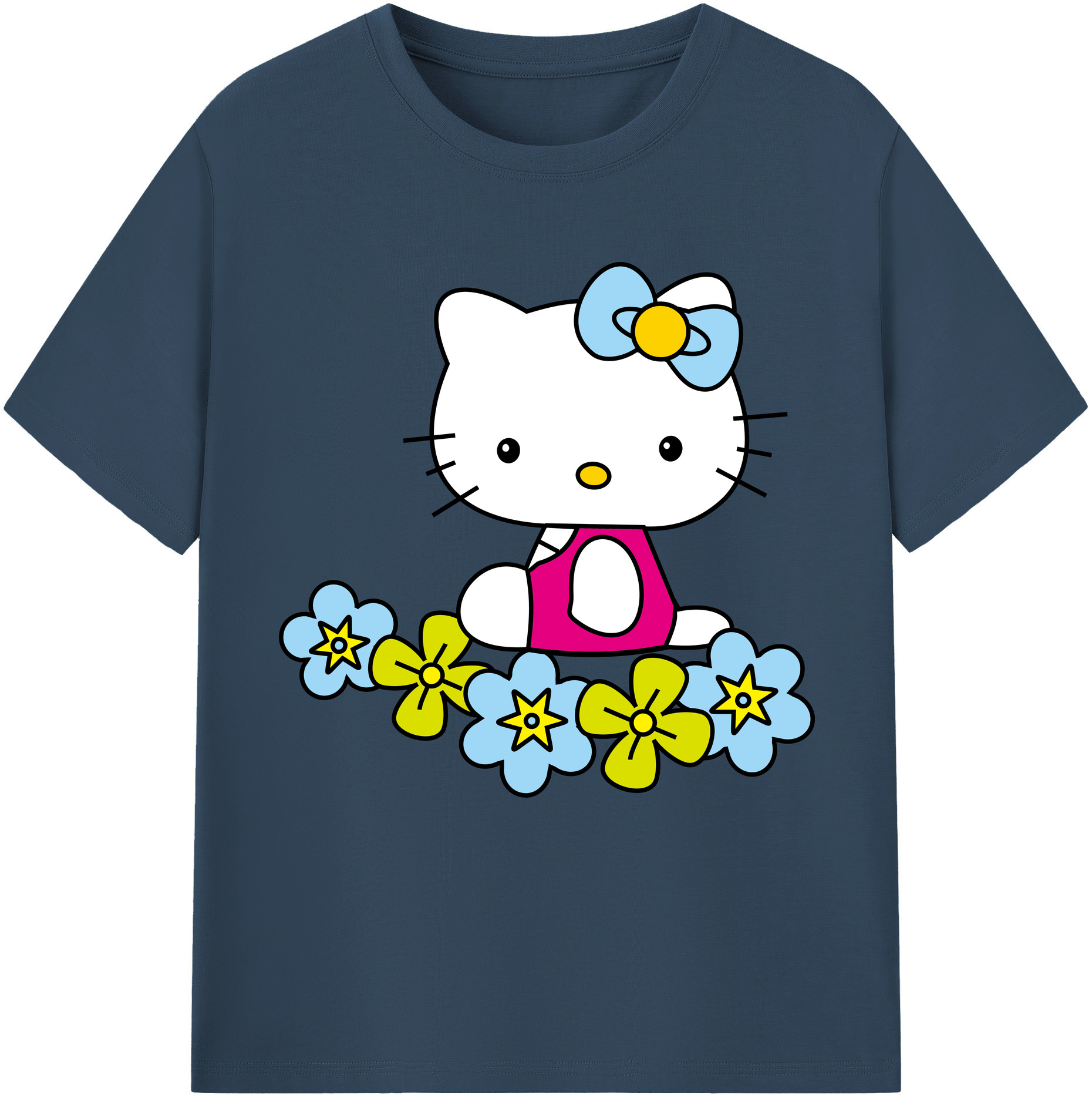 （画像用） Hello Kitty ハローキティ レディースカジュアルプリントTシャツ（綿100％）