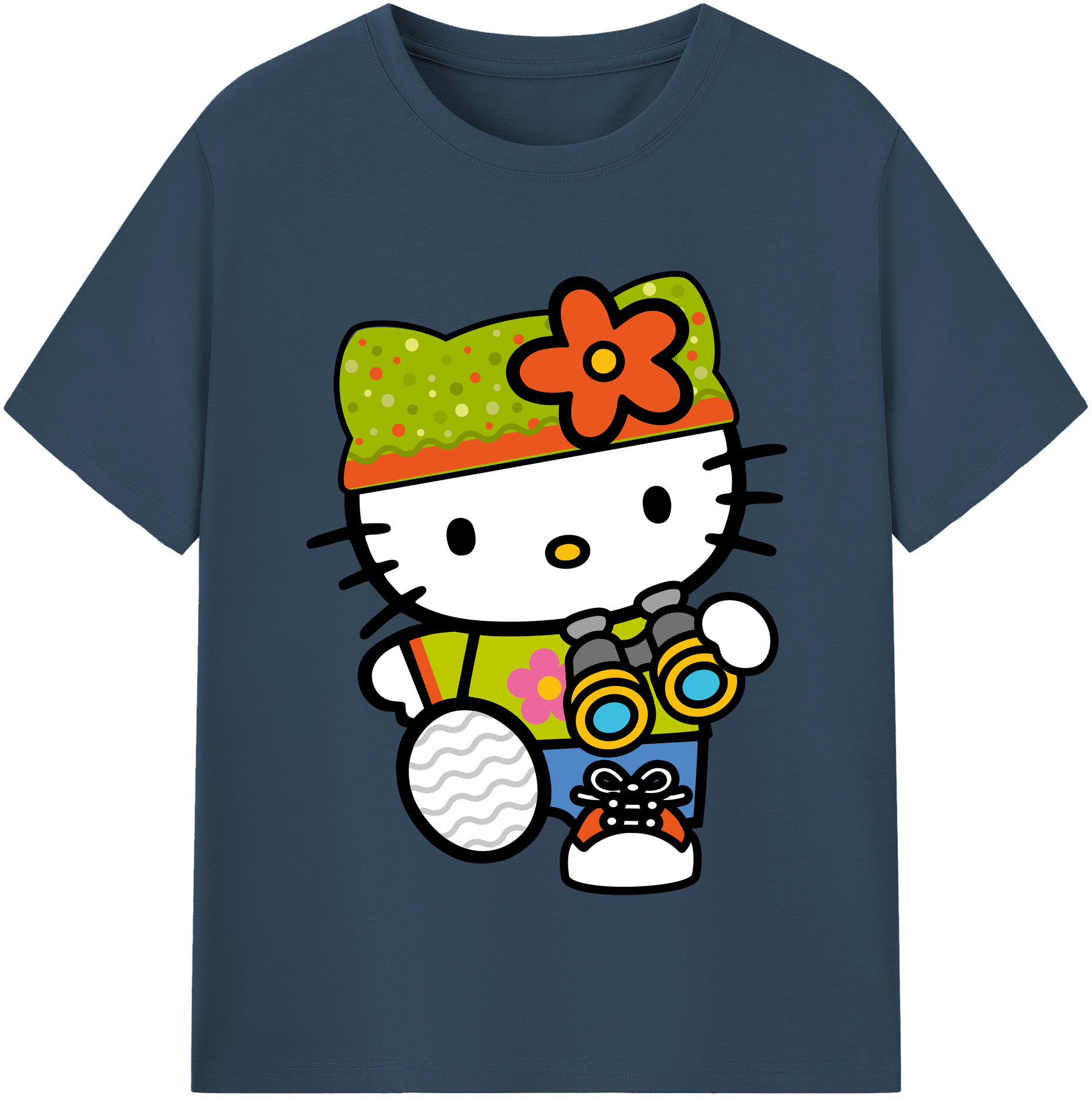 （画像用） Hello Kitty ハローキティ レディースカジュアルプリントTシャツ（綿100％）