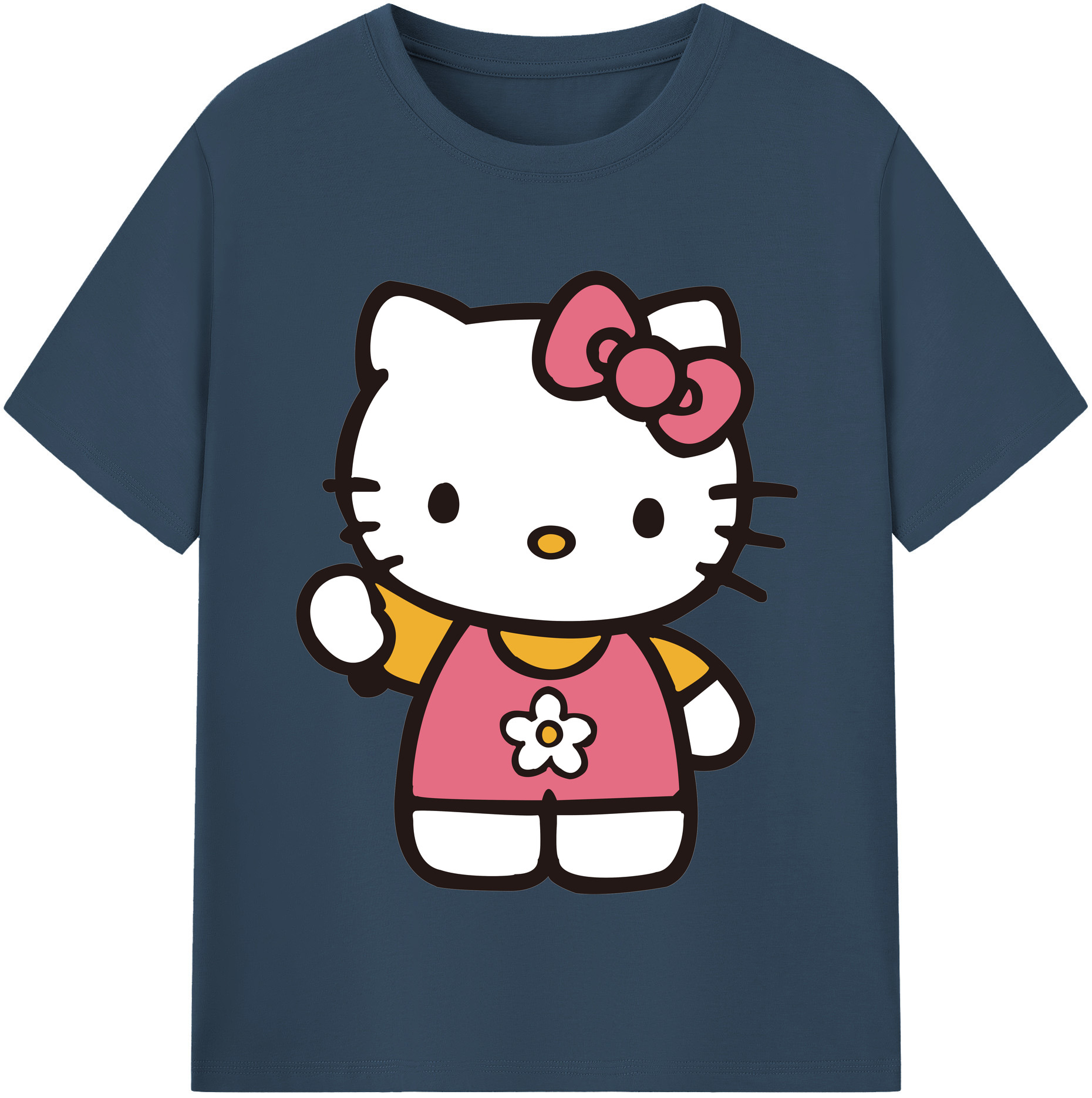 （画像用） Hello Kitty ハローキティ レディースカジュアルプリントTシャツ（綿100％）