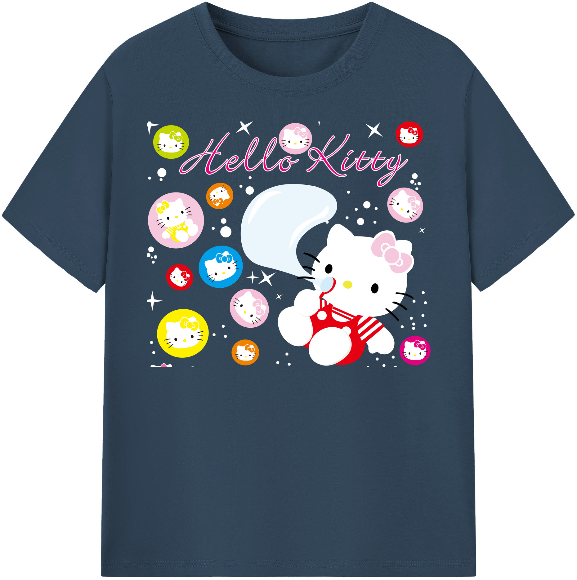 （画像用） Hello Kitty ハローキティ レディースカジュアルプリントTシャツ（綿100％）