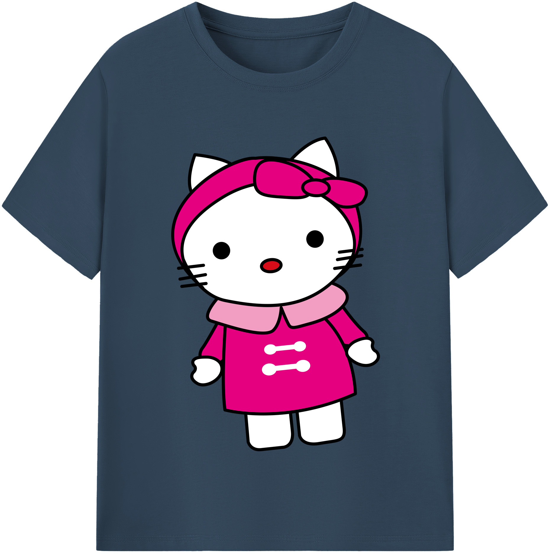 （画像用） Hello Kitty ハローキティ レディースカジュアルプリントTシャツ（綿100％）