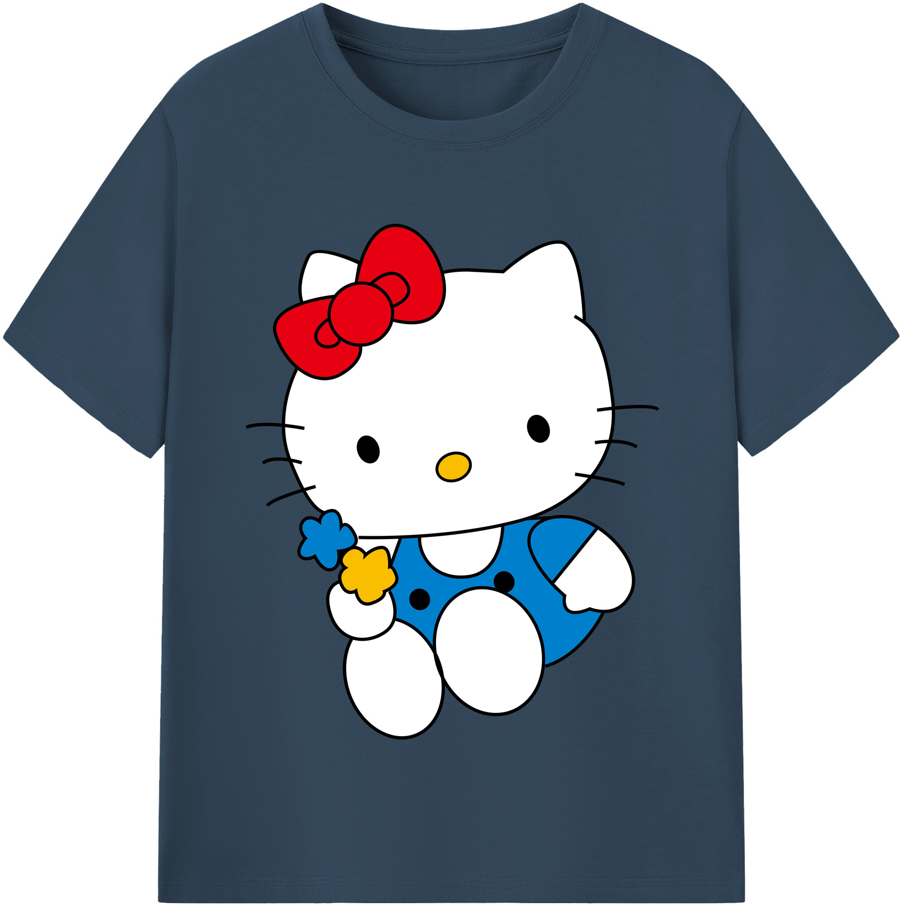 （画像用） Hello Kitty ハローキティ レディースカジュアルプリントTシャツ（綿100％）