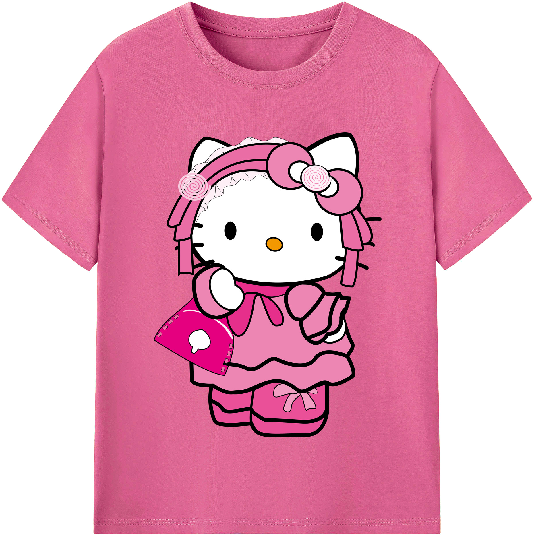 （画像用） Hello Kitty ハローキティ レディースカジュアルプリントTシャツ（綿100％）