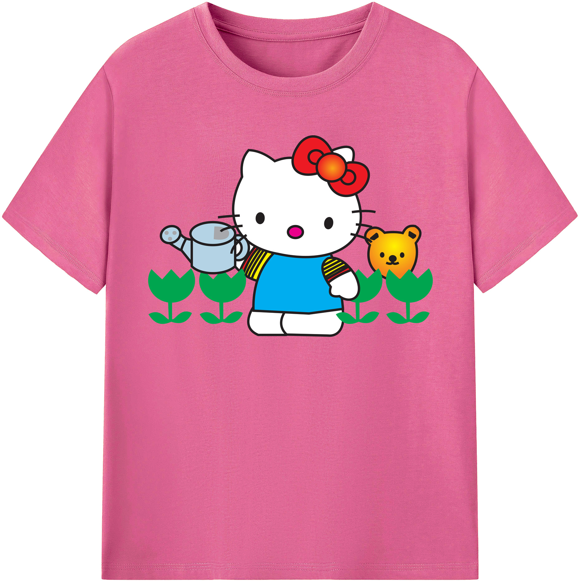 （画像用） Hello Kitty ハローキティ レディースカジュアルプリントTシャツ（綿100％）