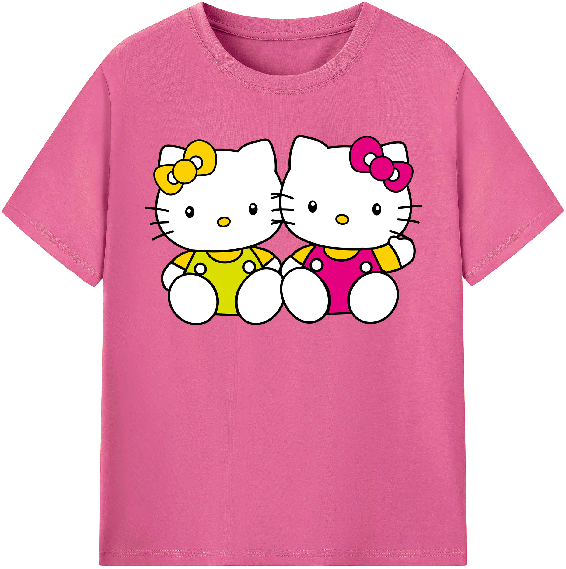 （画像用） Hello Kitty ハローキティ レディースカジュアルプリントTシャツ（綿100％）