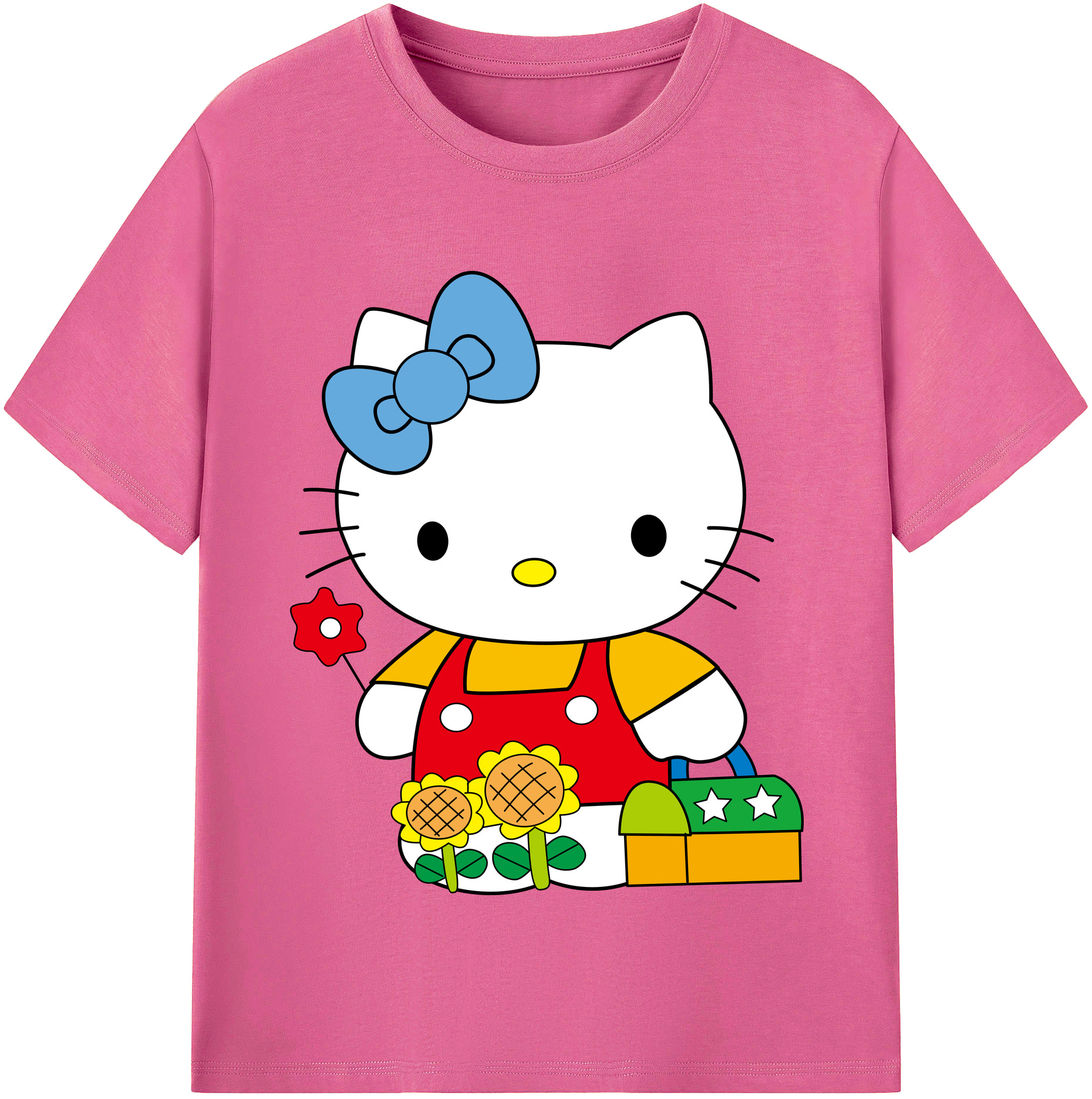 （画像用） Hello Kitty ハローキティ レディースカジュアルプリントTシャツ（綿100％）
