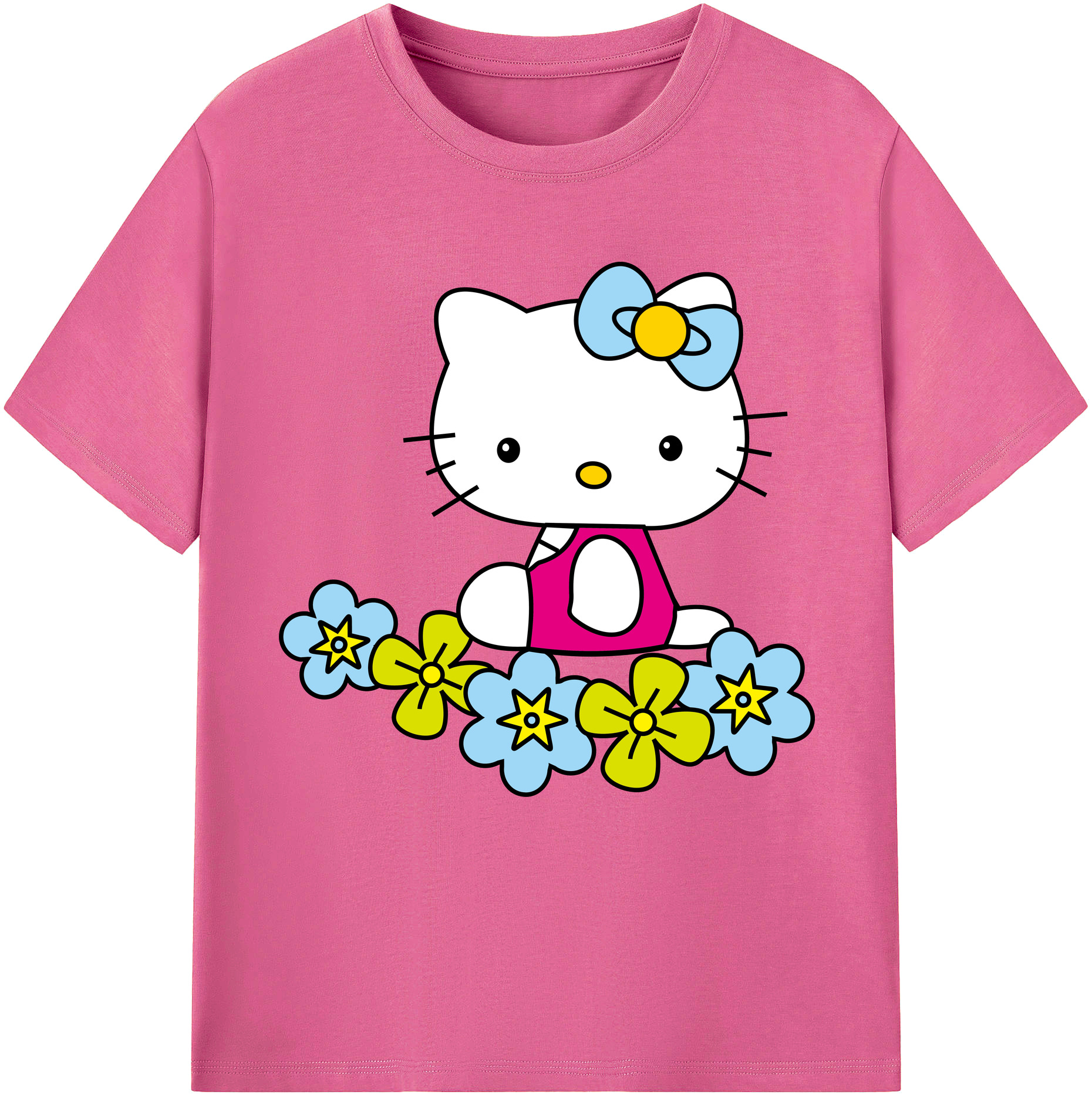 （画像用） Hello Kitty ハローキティ レディースカジュアルプリントTシャツ（綿100％）