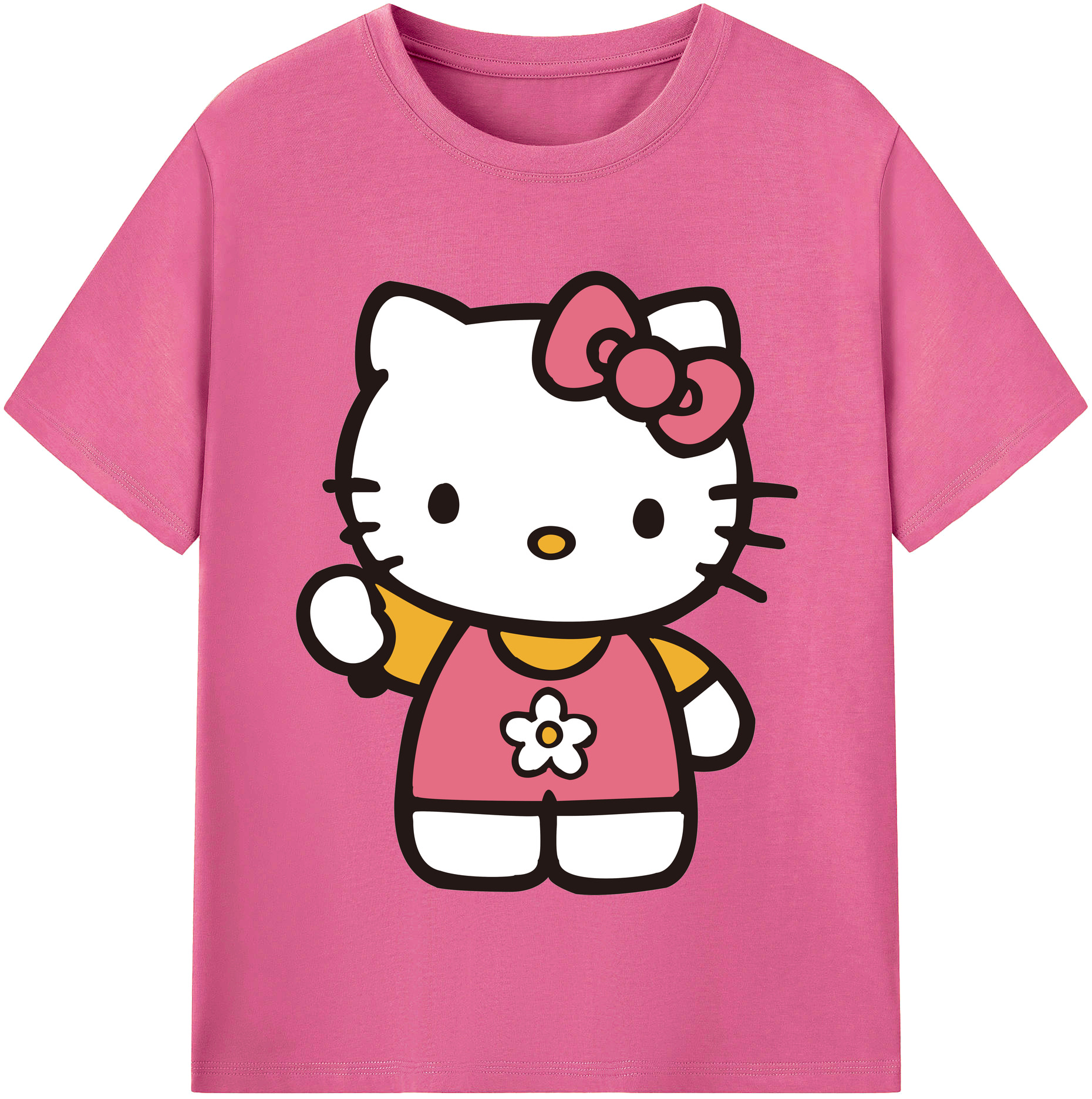（画像用） Hello Kitty ハローキティ レディースカジュアルプリントTシャツ（綿100％）