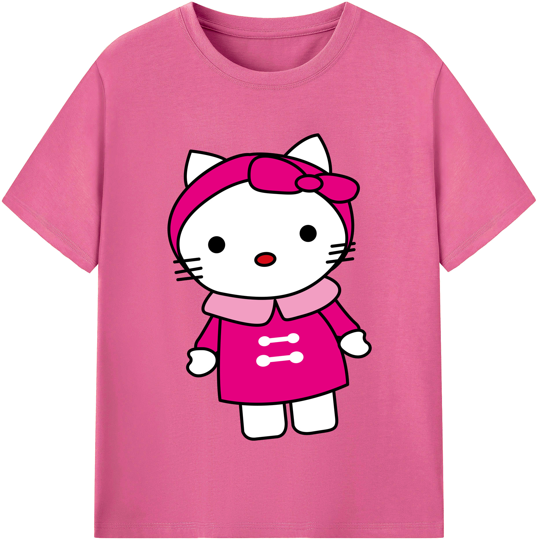 （画像用） Hello Kitty ハローキティ レディースカジュアルプリントTシャツ（綿100％）