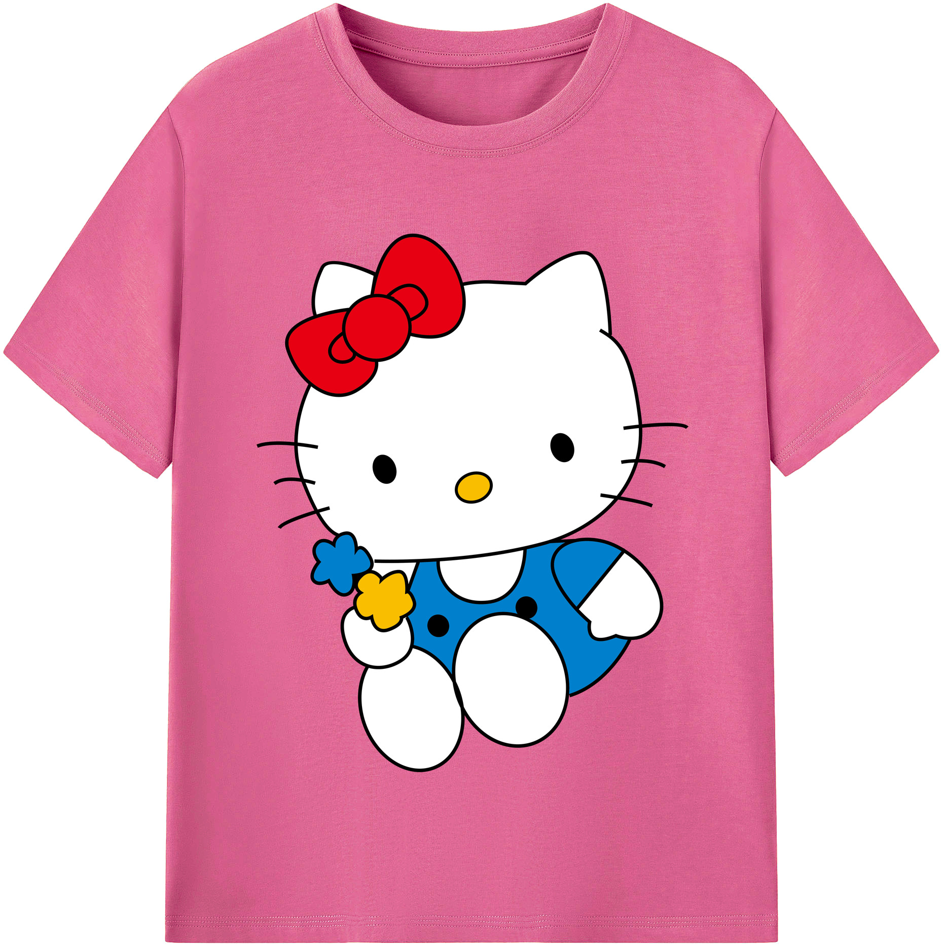（画像用） Hello Kitty ハローキティ レディースカジュアルプリントTシャツ（綿100％）