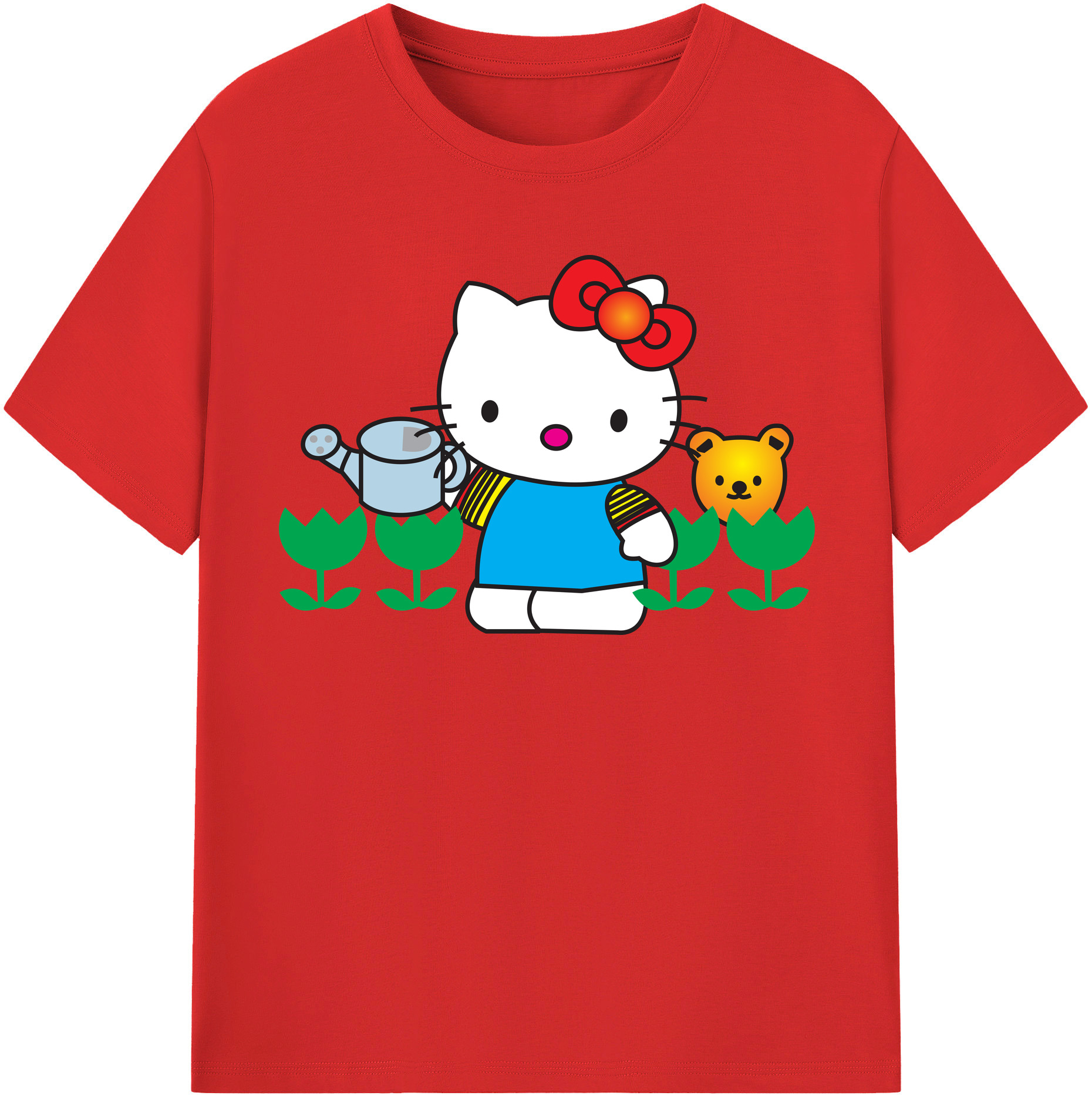 （画像用） Hello Kitty ハローキティ レディースカジュアルプリントTシャツ（綿100％）