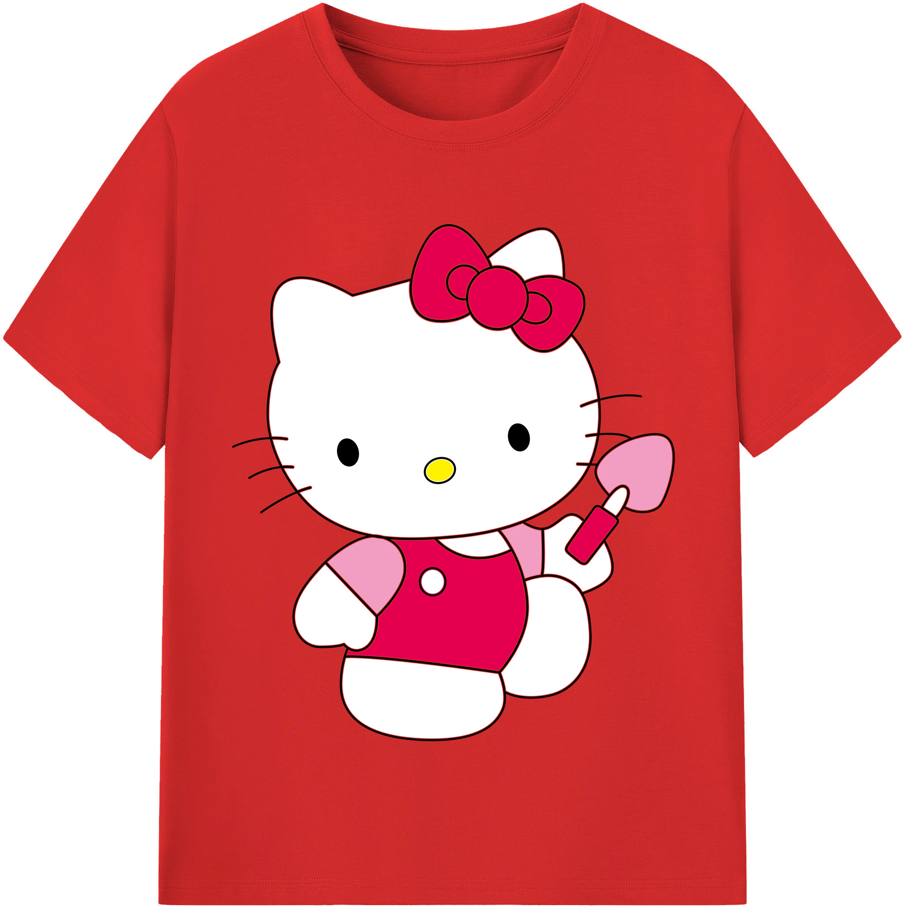 （画像用） Hello Kitty ハローキティ レディースカジュアルプリントTシャツ（綿100％）