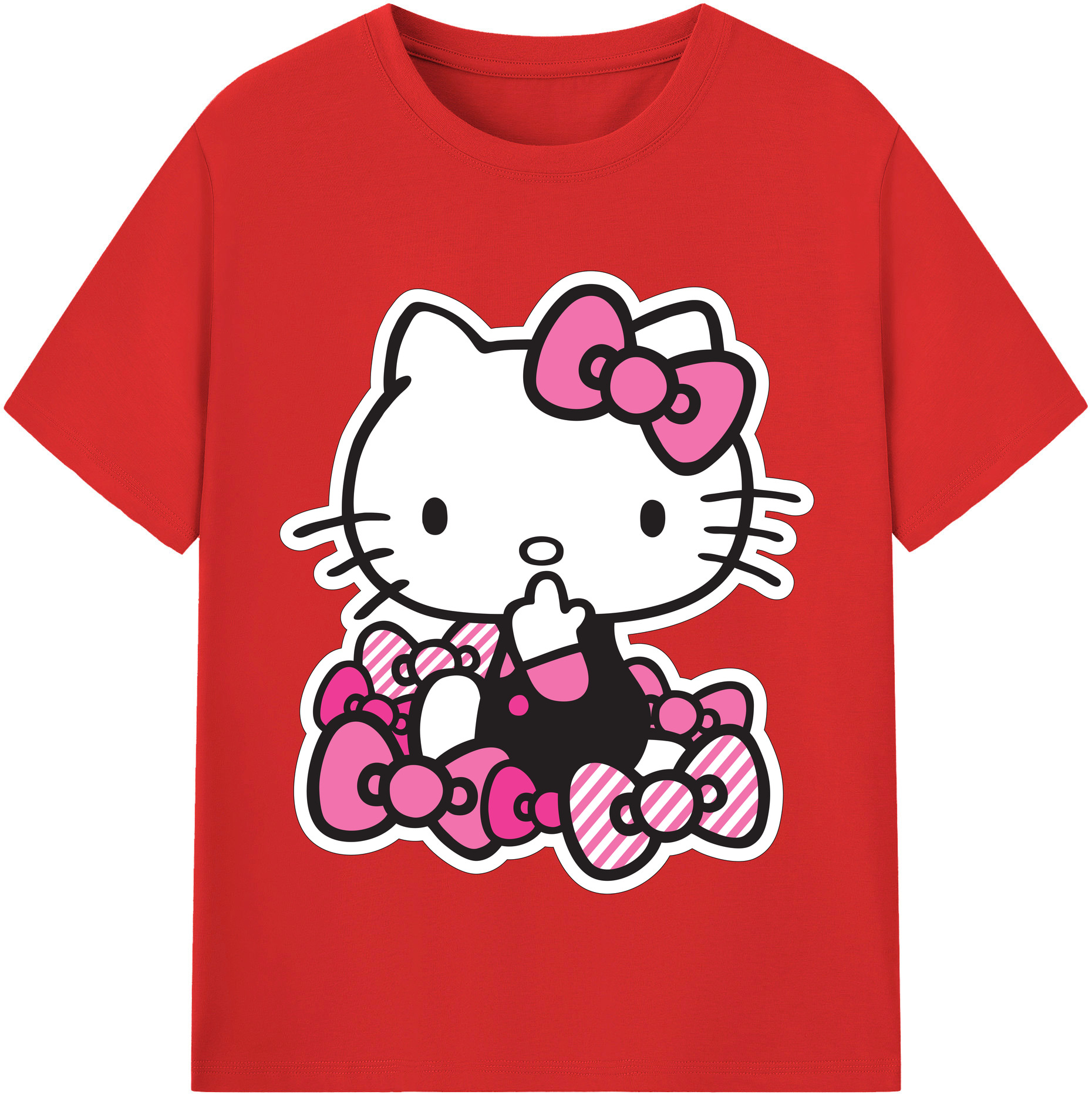 （画像用） Hello Kitty ハローキティ レディースカジュアルプリントTシャツ（綿100％）