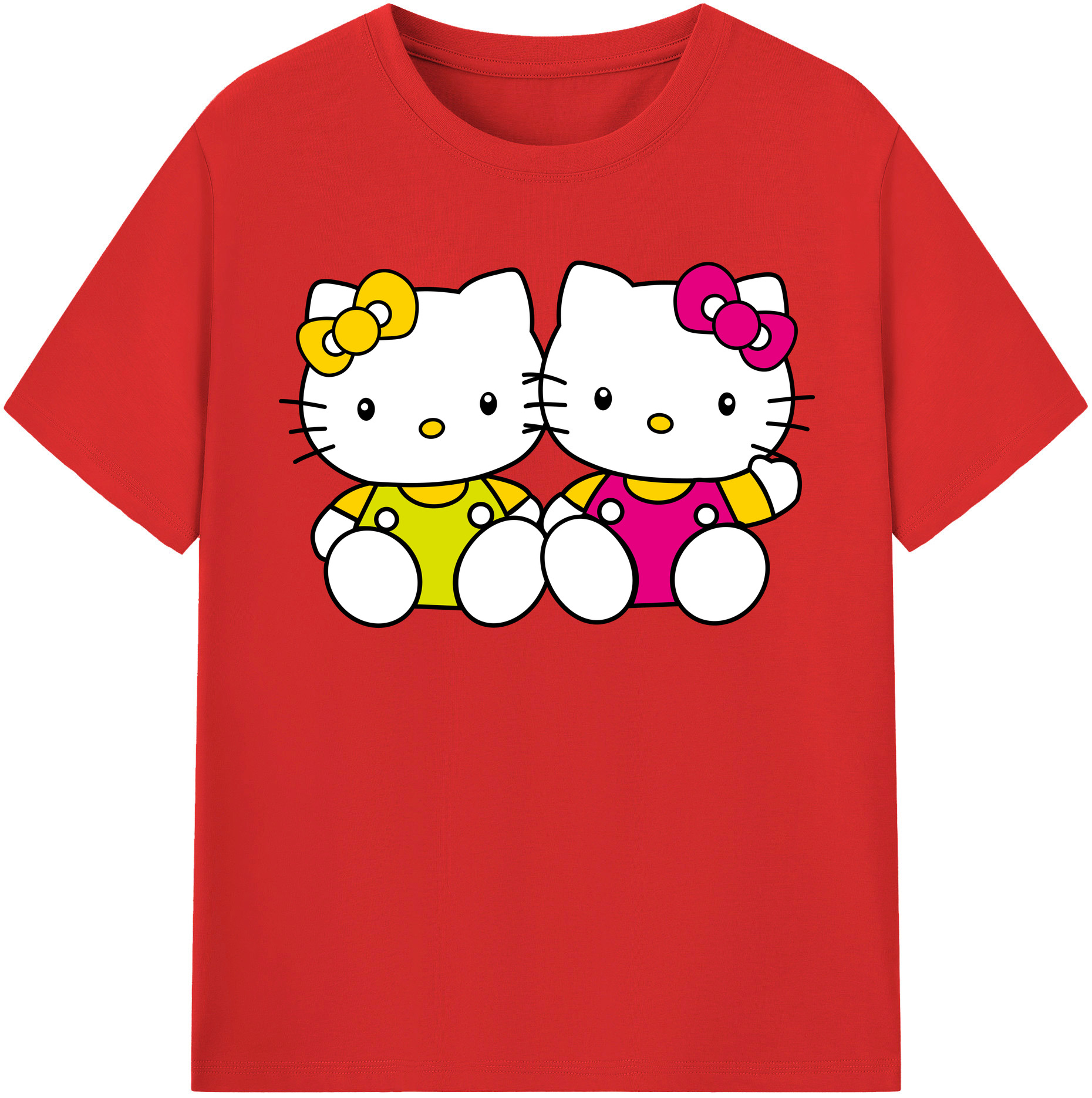 （画像用） Hello Kitty ハローキティ レディースカジュアルプリントTシャツ（綿100％）