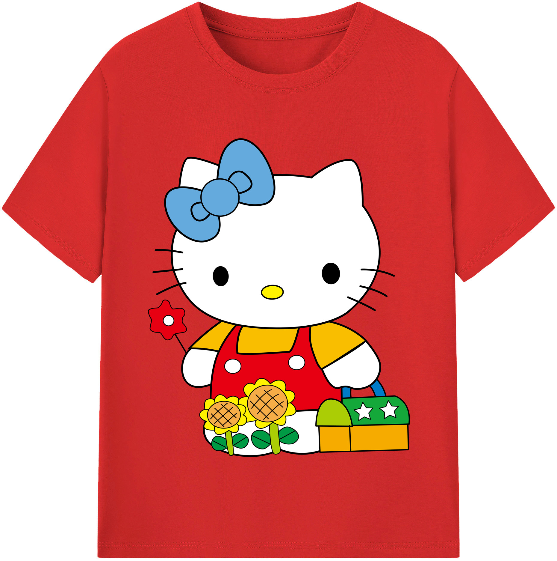 （画像用） Hello Kitty ハローキティ レディースカジュアルプリントTシャツ（綿100％）