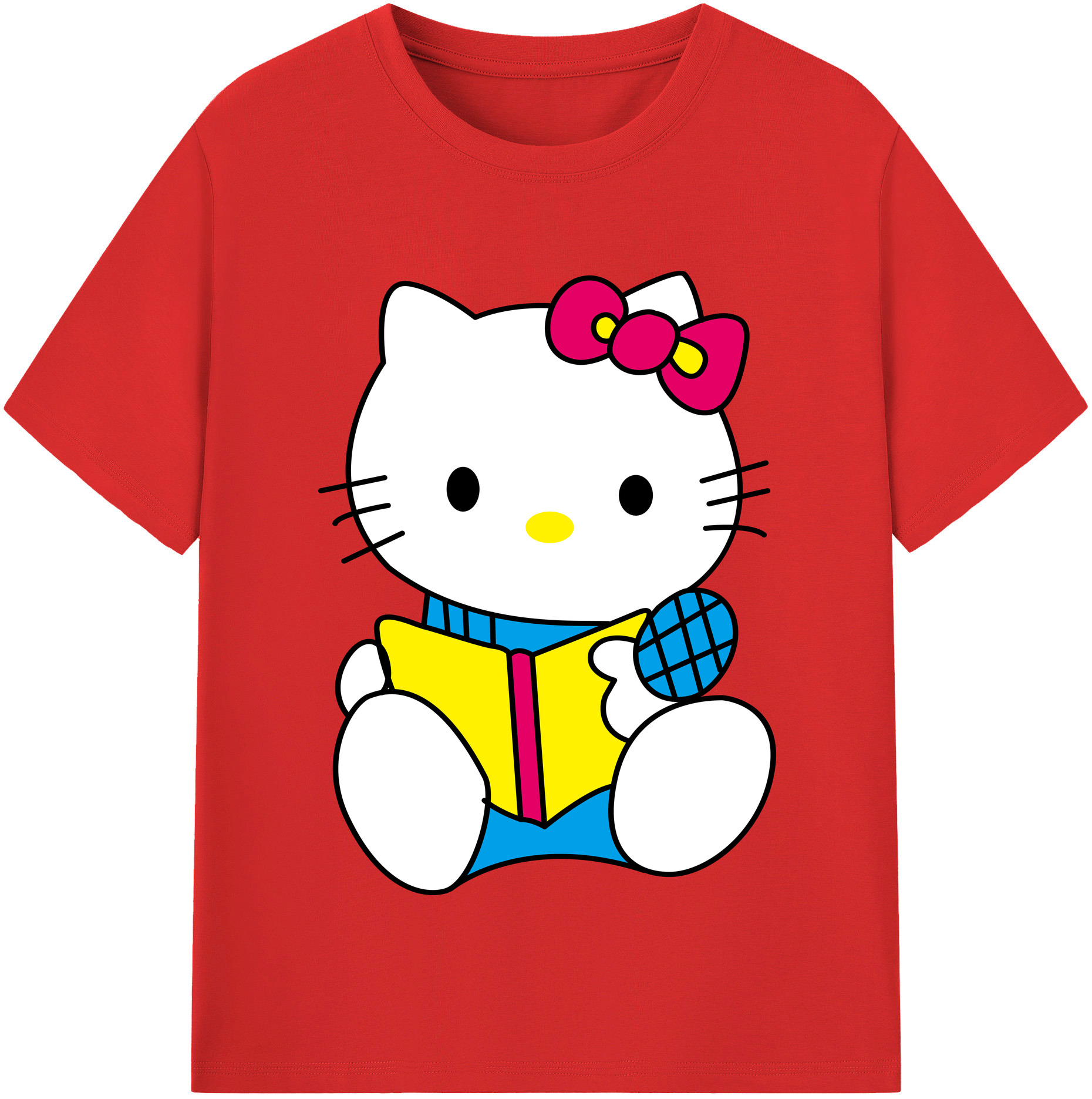 （画像用） Hello Kitty ハローキティ レディースカジュアルプリントTシャツ（綿100％）