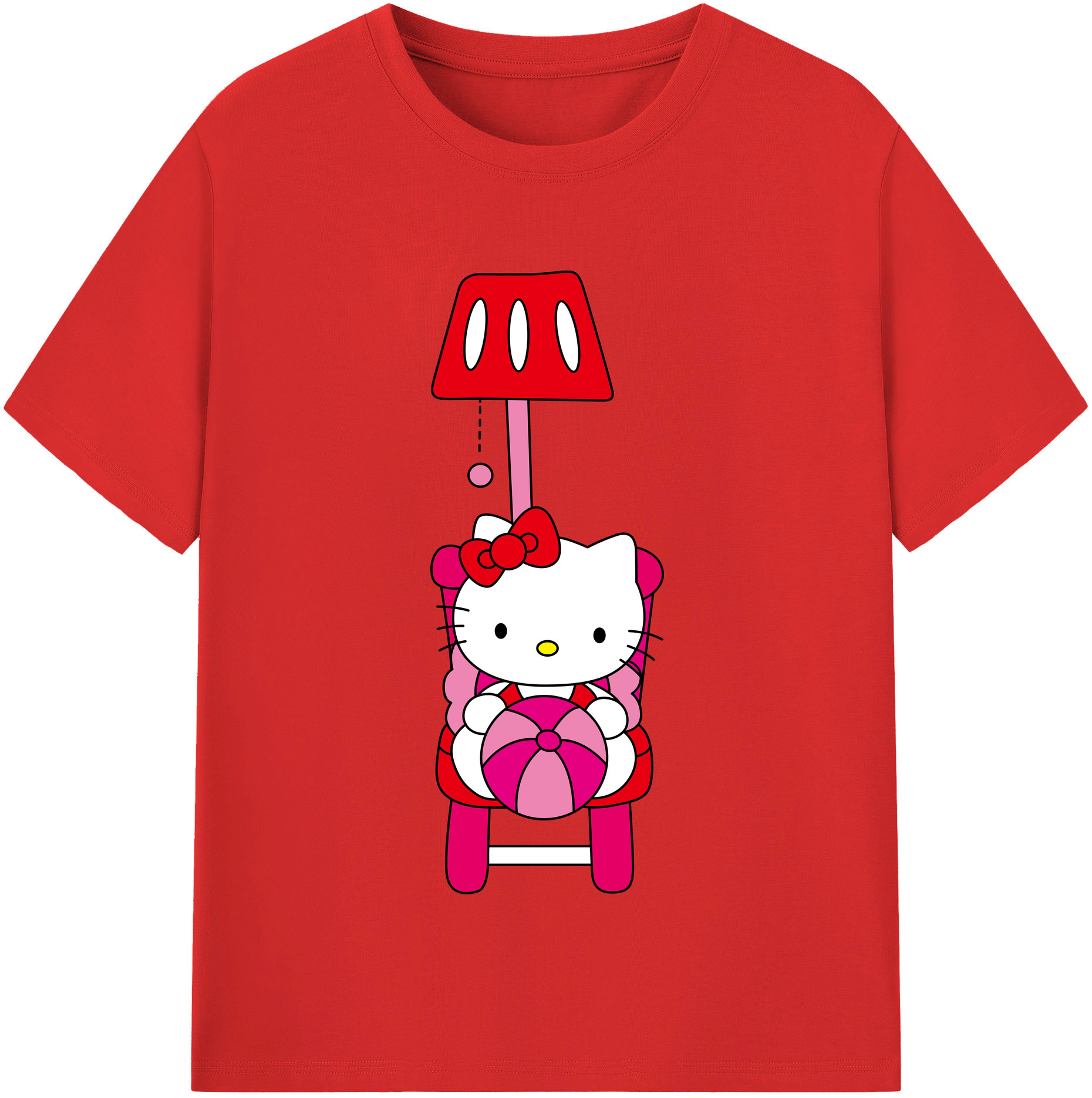 （画像用） Hello Kitty ハローキティ レディースカジュアルプリントTシャツ（綿100％）