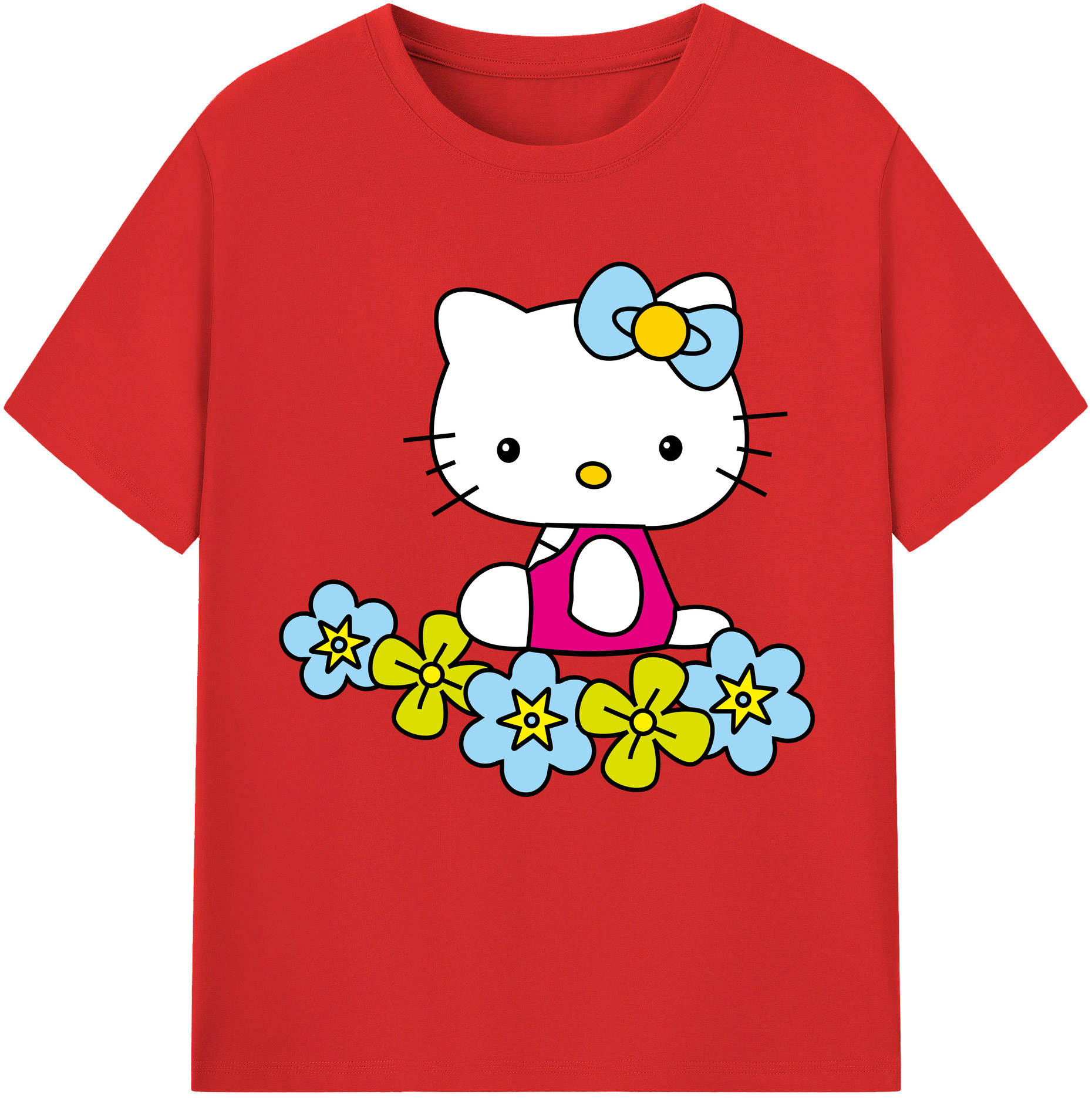 （画像用） Hello Kitty ハローキティ レディースカジュアルプリントTシャツ（綿100％）