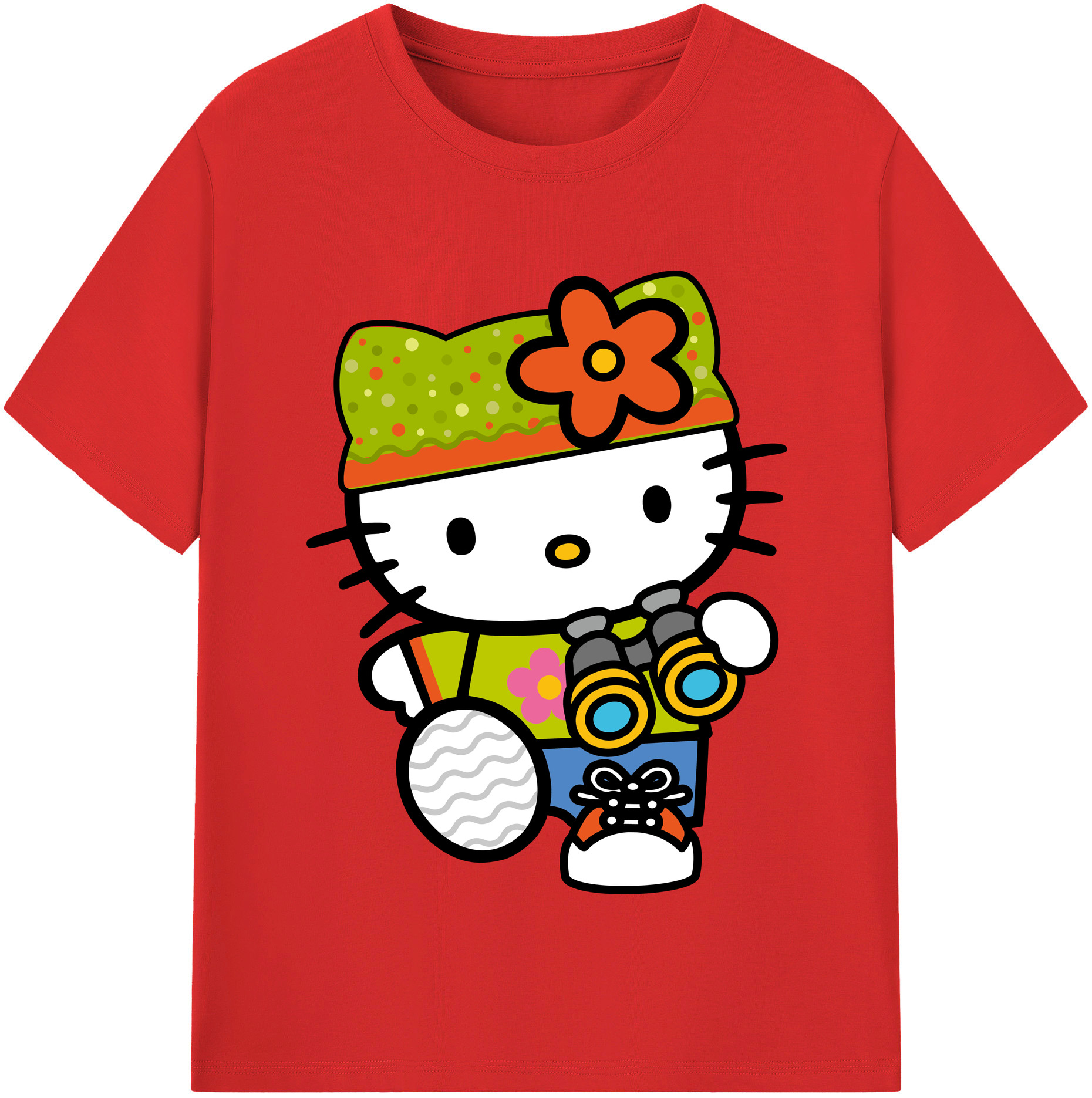 （画像用） Hello Kitty ハローキティ レディースカジュアルプリントTシャツ（綿100％）