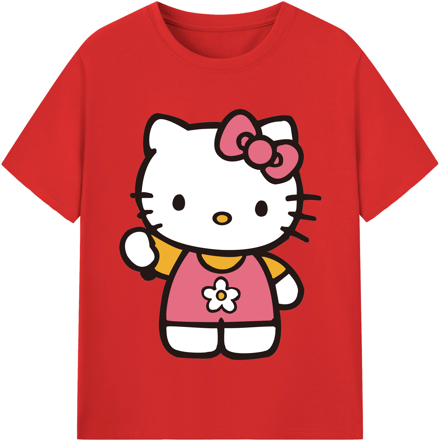 （画像用） Hello Kitty ハローキティ レディースカジュアルプリントTシャツ（綿100％）