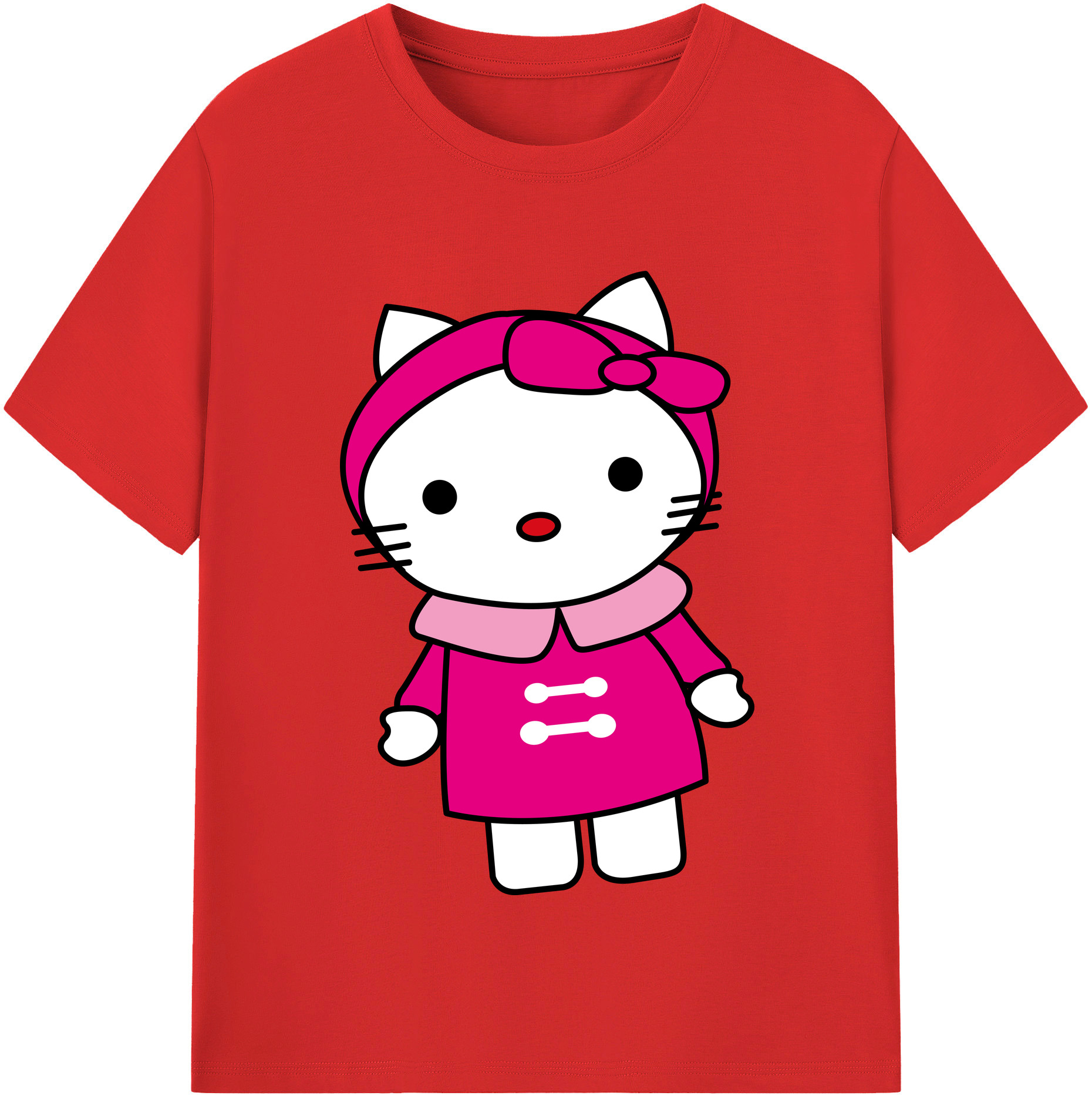 （画像用） Hello Kitty ハローキティ レディースカジュアルプリントTシャツ（綿100％）