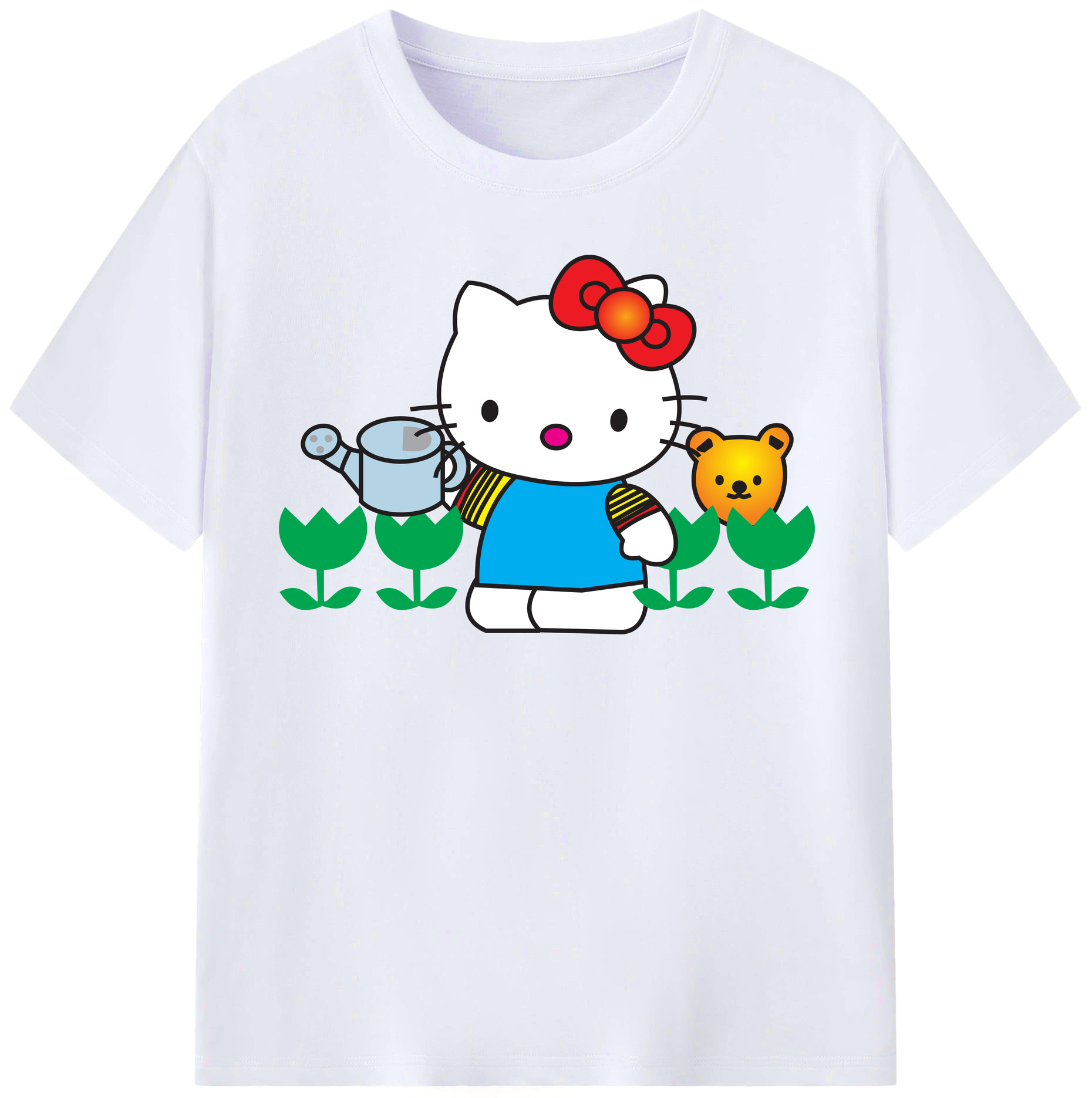 （画像用） Hello Kitty ハローキティ レディースカジュアルプリントTシャツ（綿100％）