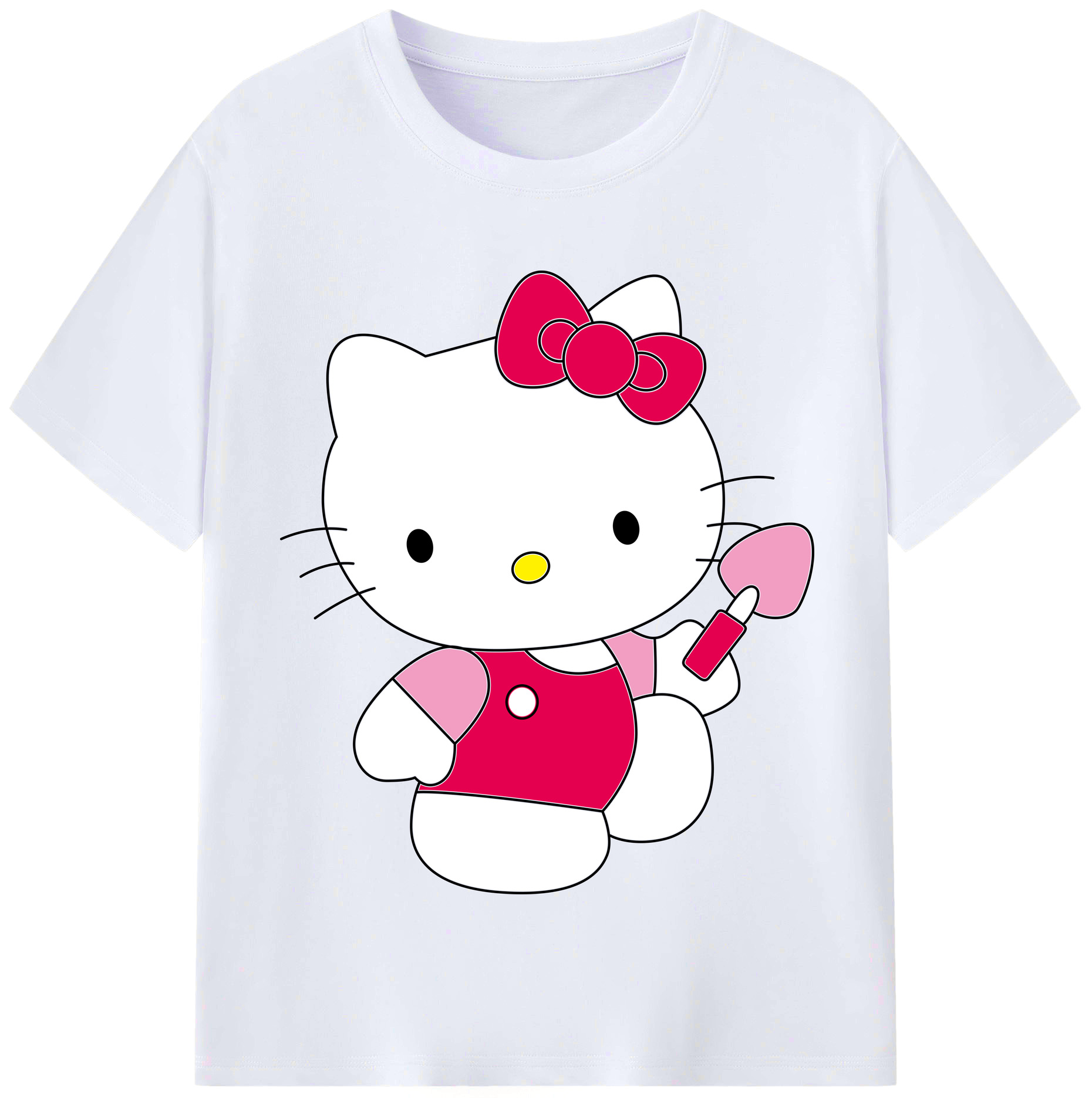 （画像用） Hello Kitty ハローキティ レディースカジュアルプリントTシャツ（綿100％）