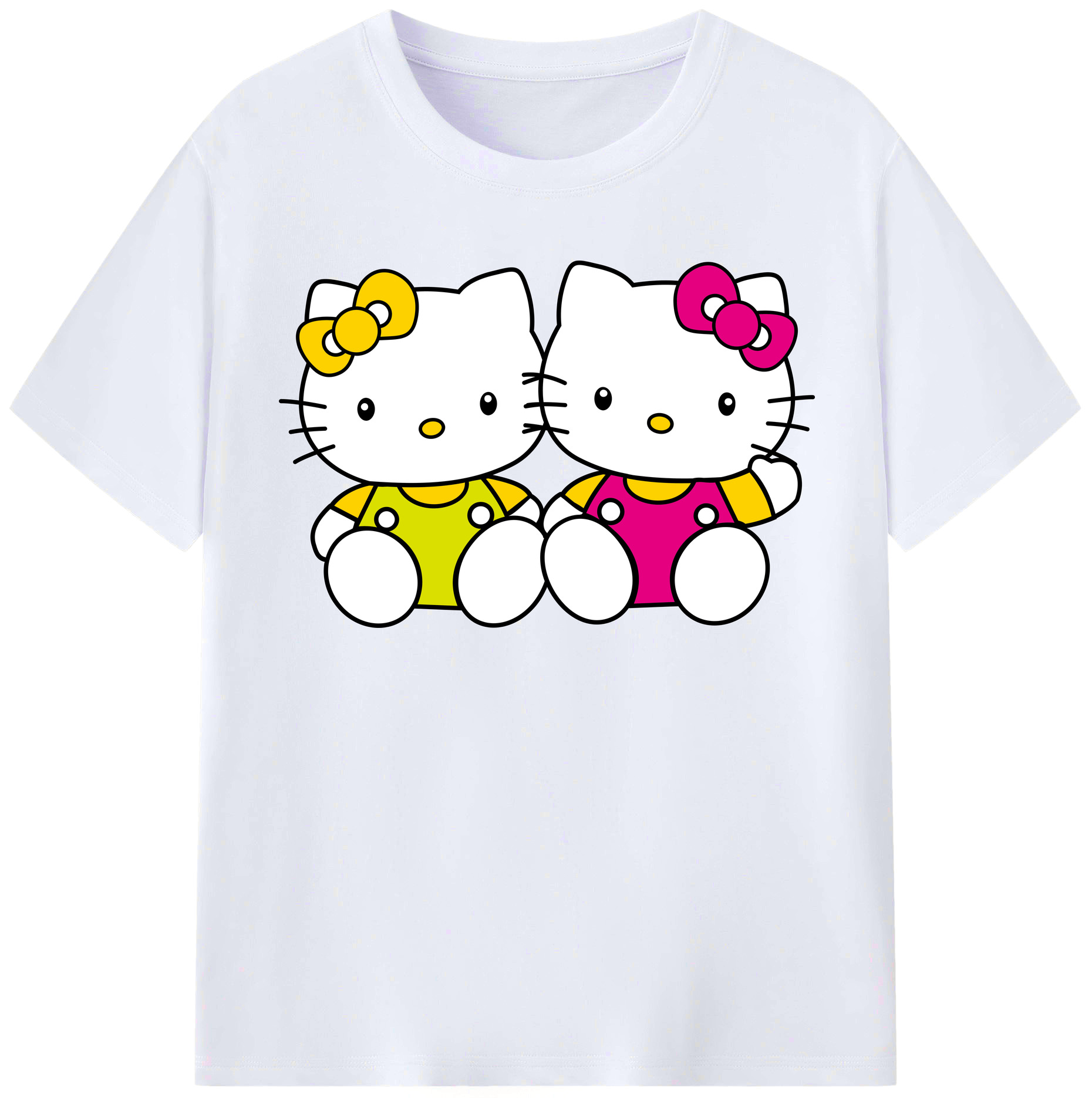 （画像用） Hello Kitty ハローキティ レディースカジュアルプリントTシャツ（綿100％）