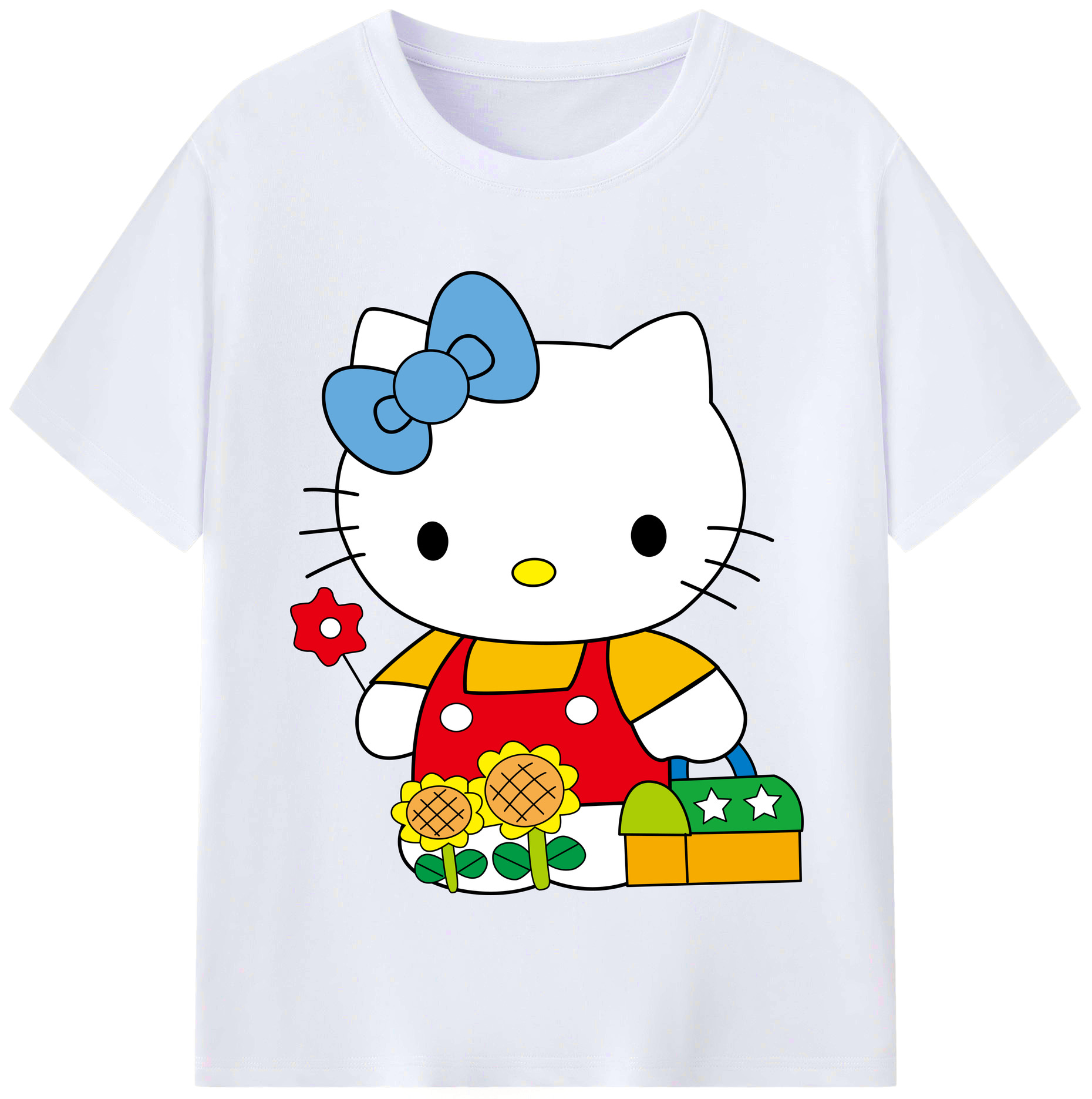 （画像用） Hello Kitty ハローキティ レディースカジュアルプリントTシャツ（綿100％）