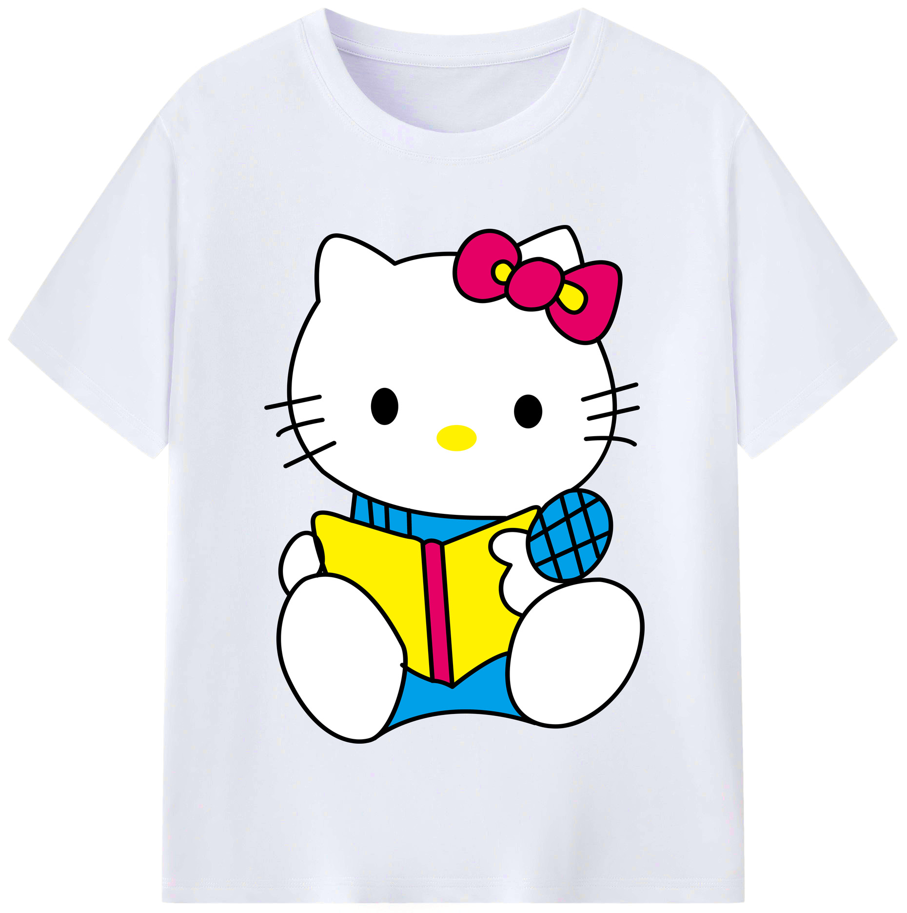 （画像用） Hello Kitty ハローキティ レディースカジュアルプリントTシャツ（綿100％）