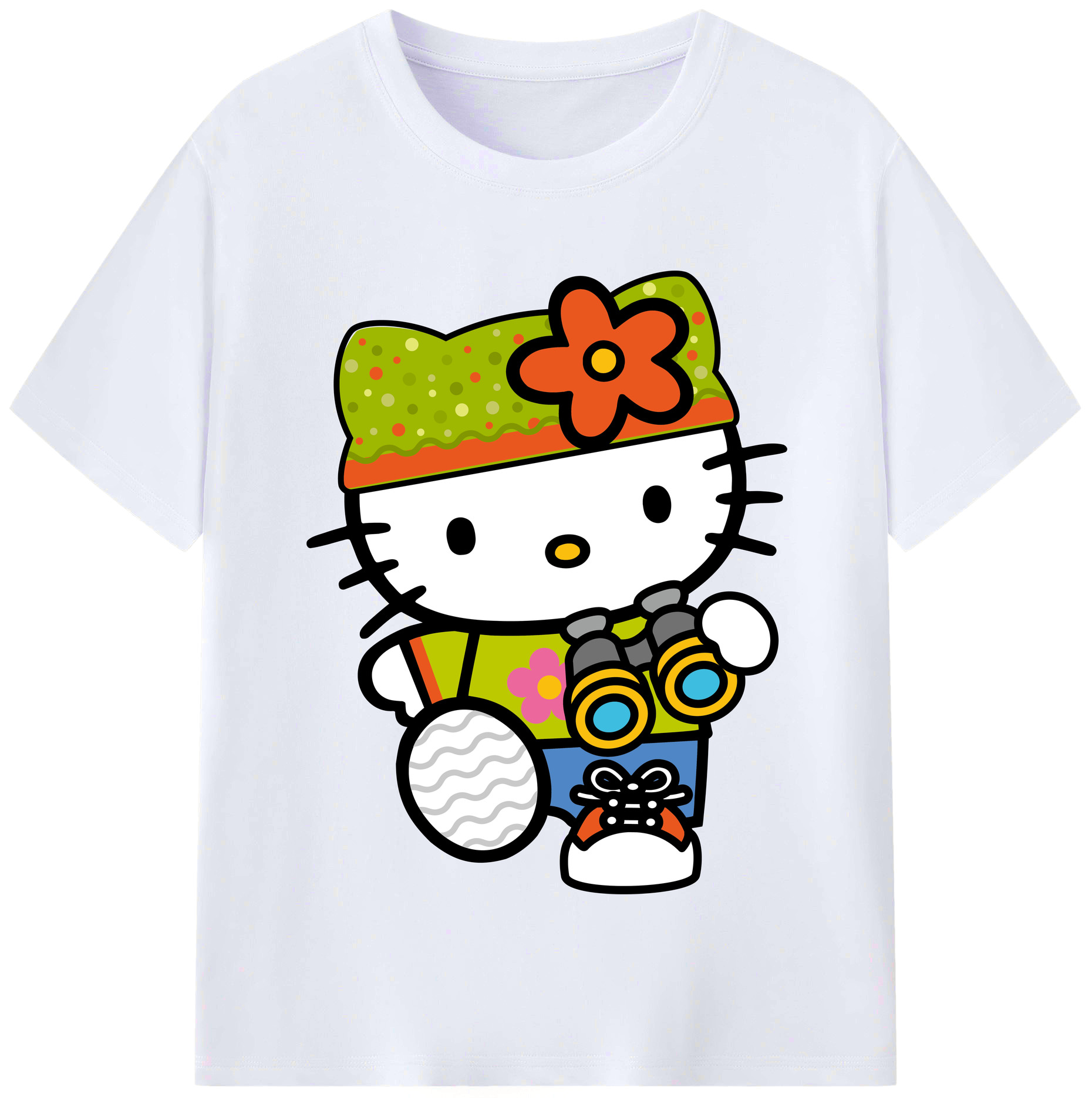 （画像用） Hello Kitty ハローキティ レディースカジュアルプリントTシャツ（綿100％）