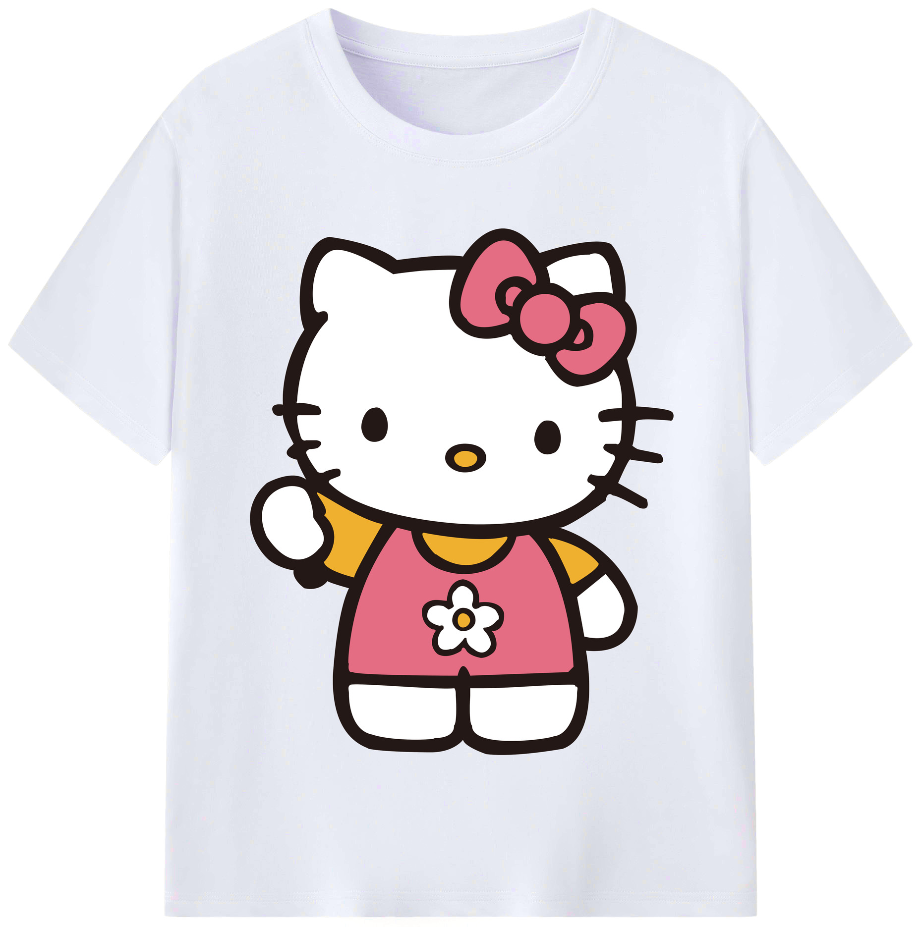 （画像用） Hello Kitty ハローキティ レディースカジュアルプリントTシャツ（綿100％）