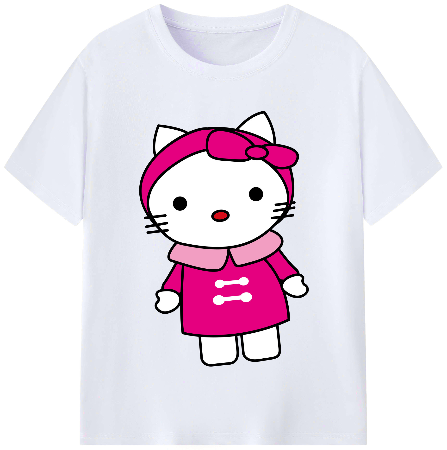 （画像用） Hello Kitty ハローキティ レディースカジュアルプリントTシャツ（綿100％）