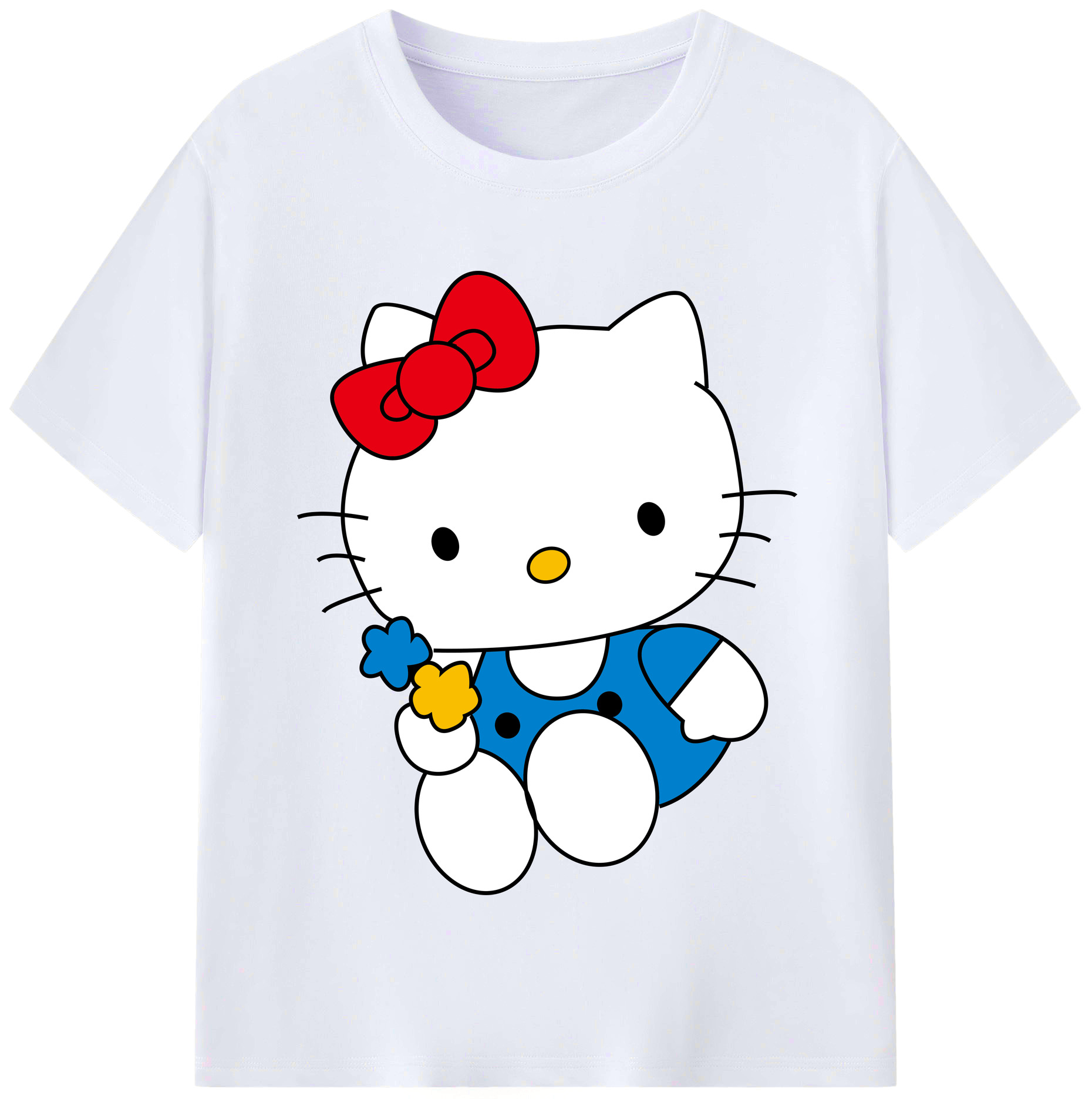 （画像用） Hello Kitty ハローキティ レディースカジュアルプリントTシャツ（綿100％）