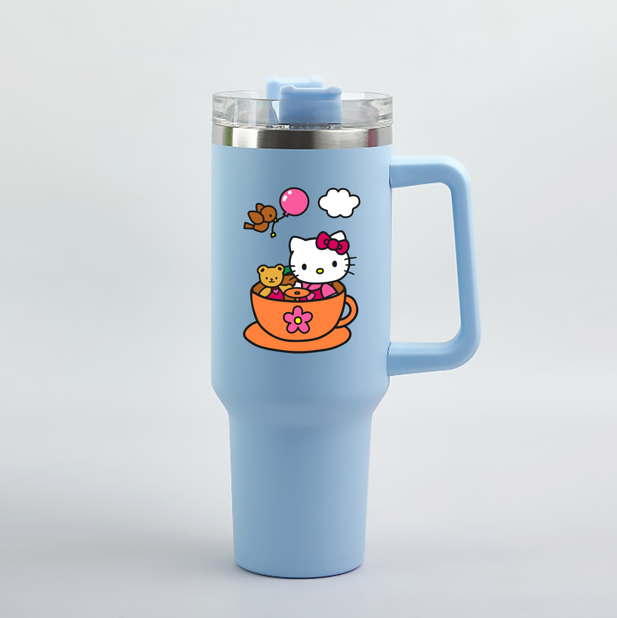 （画像用） Hello Kitty ハローキティ 1200mL車用タンブラー（カラープリント）