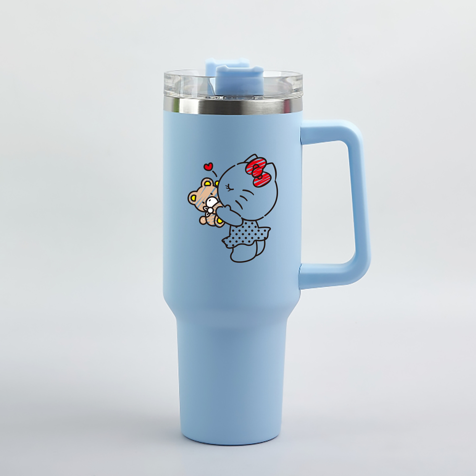 （画像用） Hello Kitty ハローキティ 1200mL車用タンブラー（カラープリント）