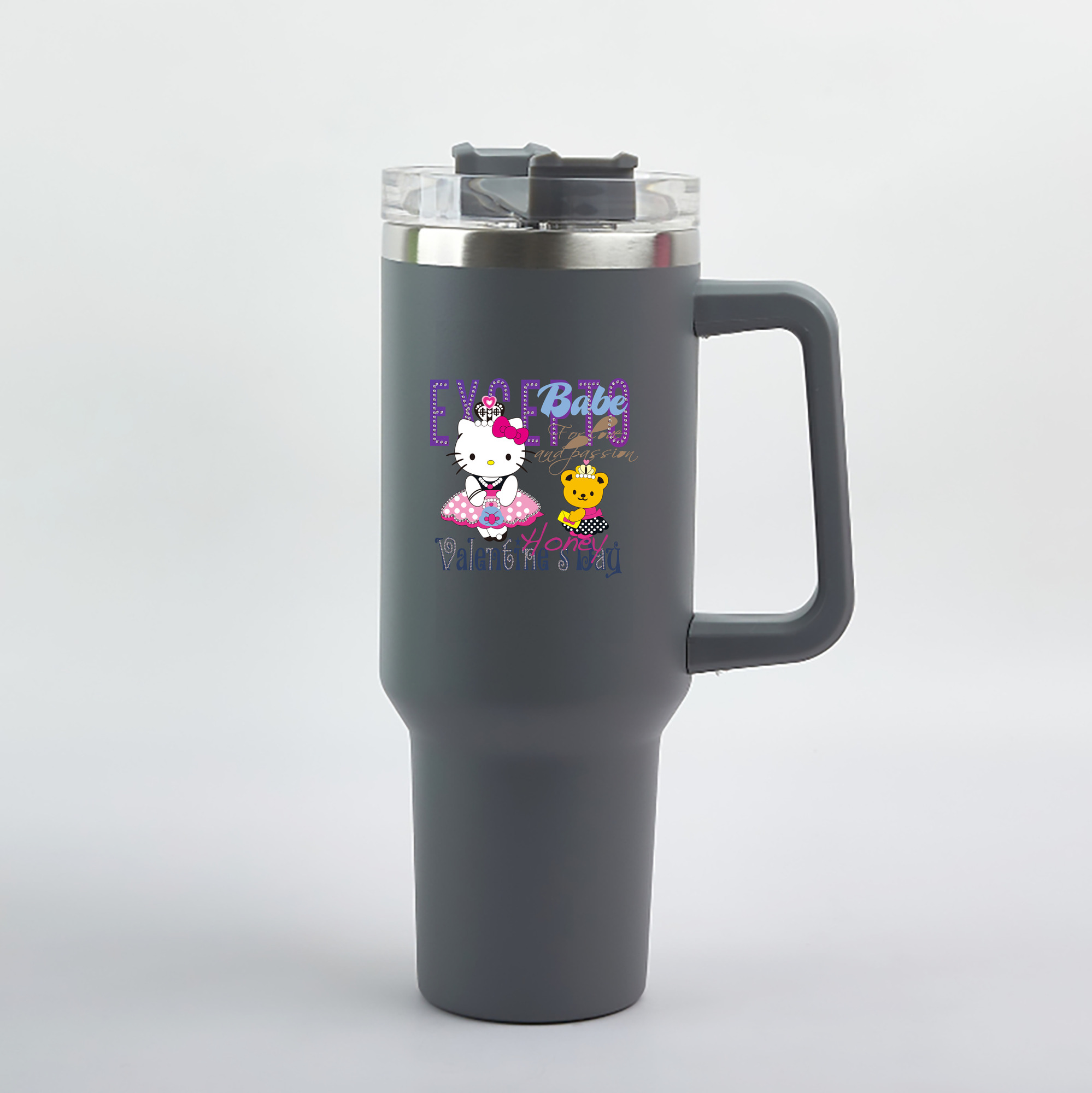 （画像用） Hello Kitty ハローキティ 1200mL車用タンブラー（カラープリント）