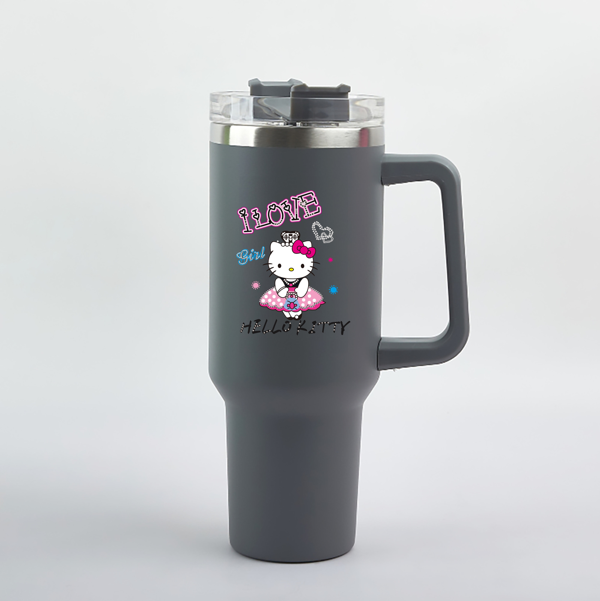 （画像用） Hello Kitty ハローキティ 1200mL車用タンブラー（カラープリント）