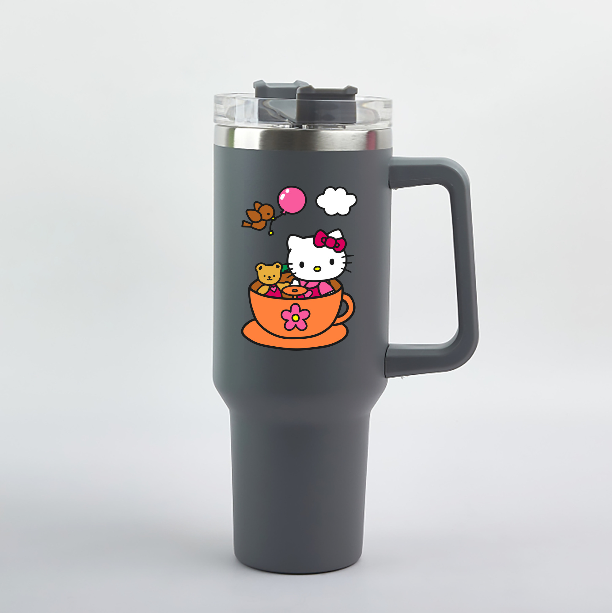 （画像用） Hello Kitty ハローキティ 1200mL車用タンブラー（カラープリント）