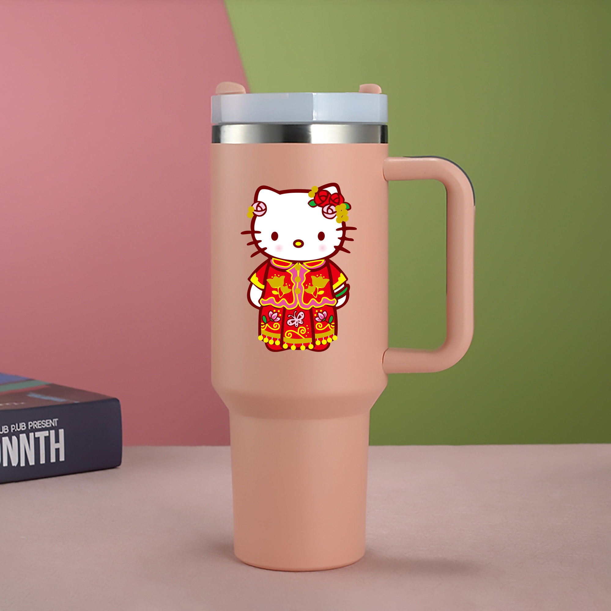 （画像用） Hello Kitty ハローキティ 1200mL車用タンブラー（カラープリント）