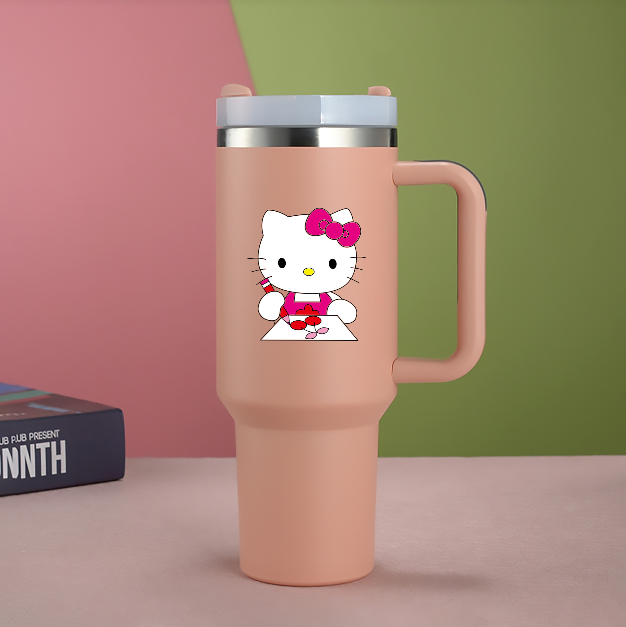 （画像用） Hello Kitty ハローキティ 1200mL車用タンブラー（カラープリント）