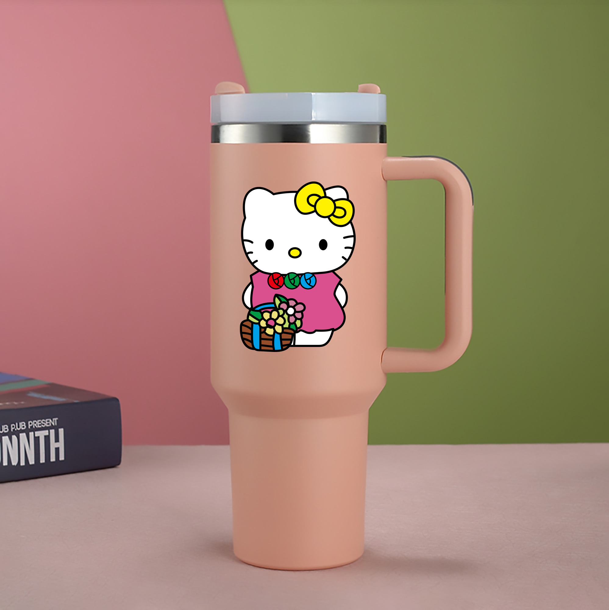 （画像用） Hello Kitty ハローキティ 1200mL車用タンブラー（カラープリント）