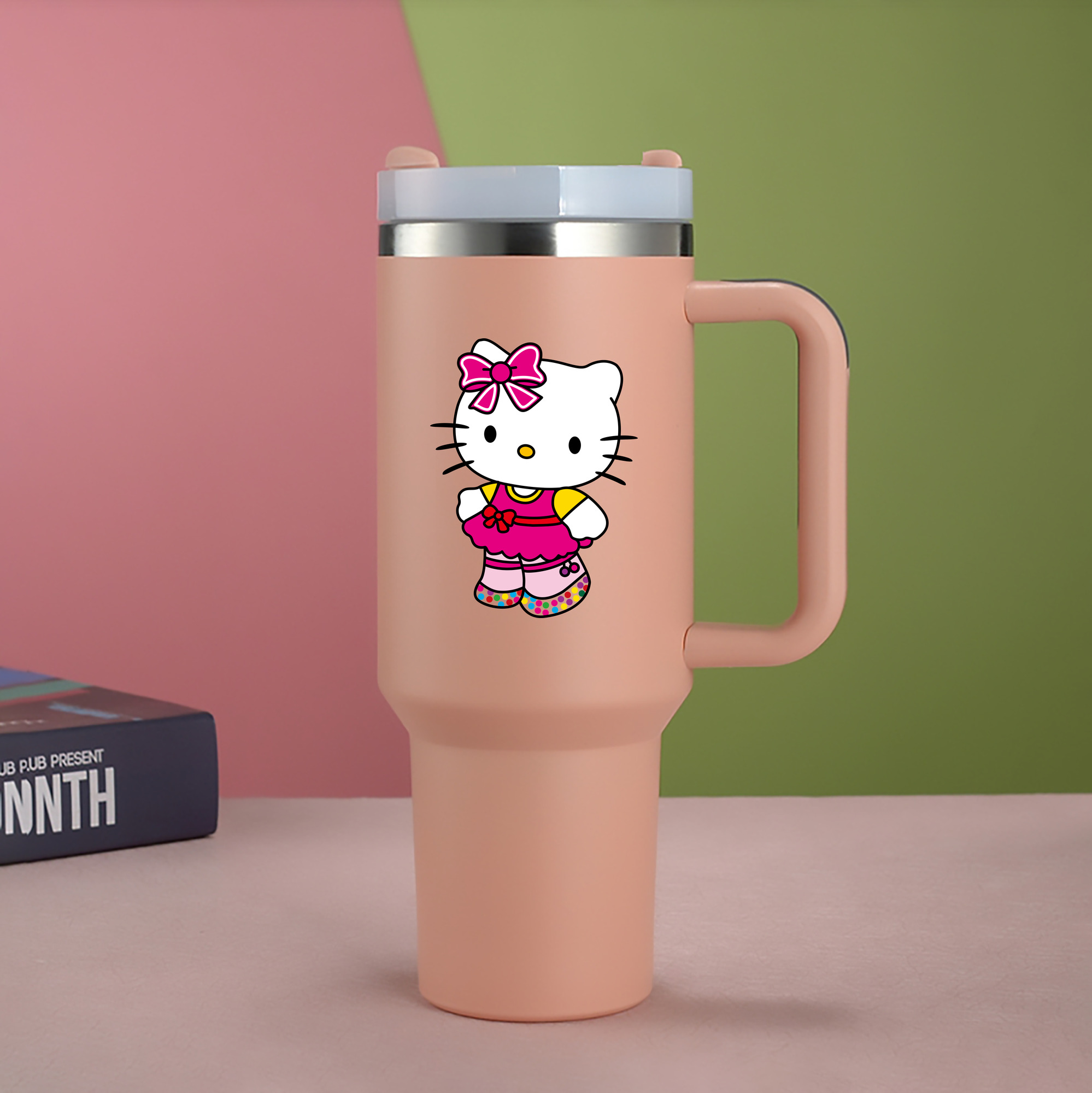 （画像用） Hello Kitty ハローキティ 1200mL車用タンブラー（カラープリント）