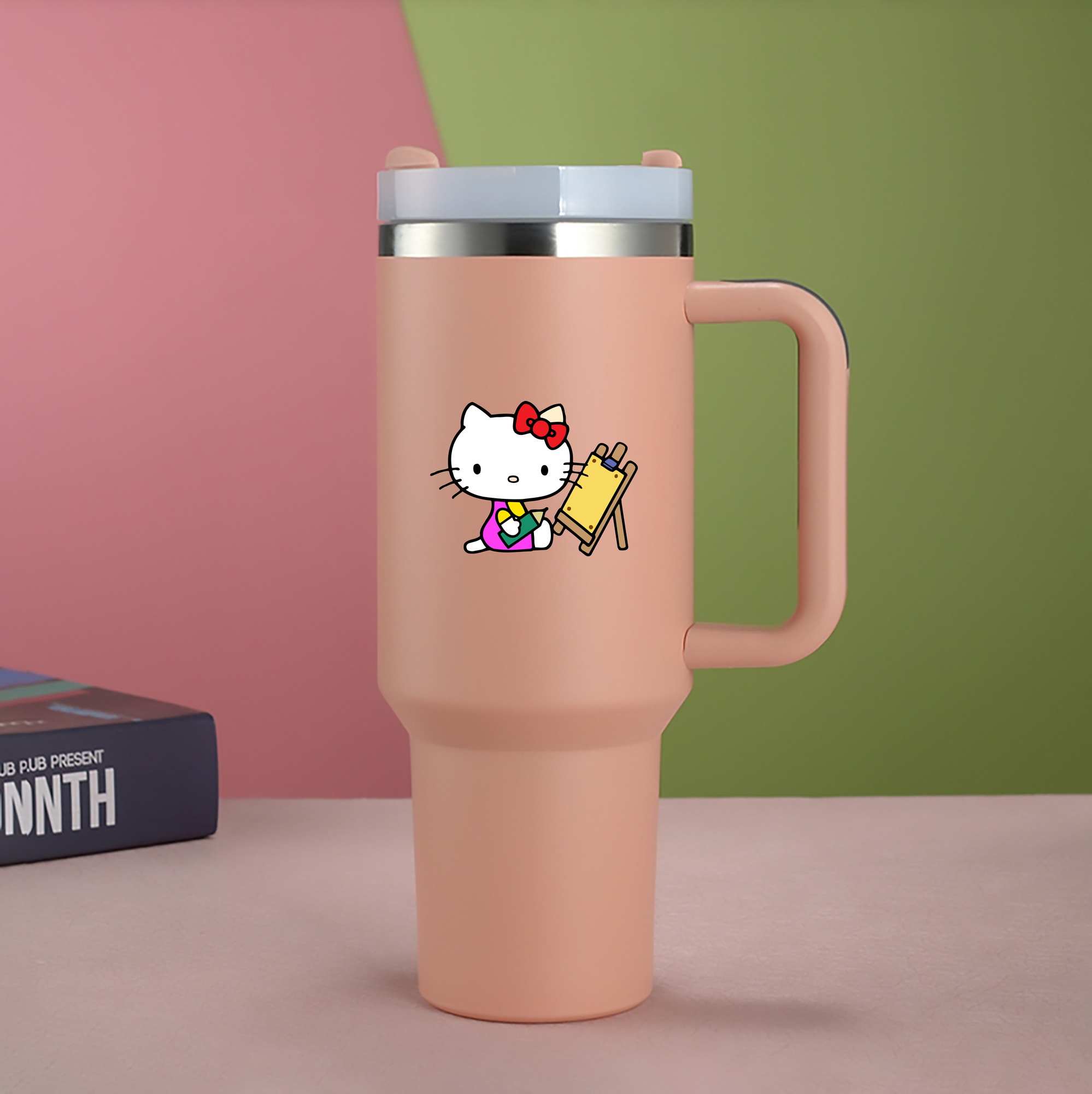 （画像用） Hello Kitty ハローキティ 1200mL車用タンブラー（カラープリント）