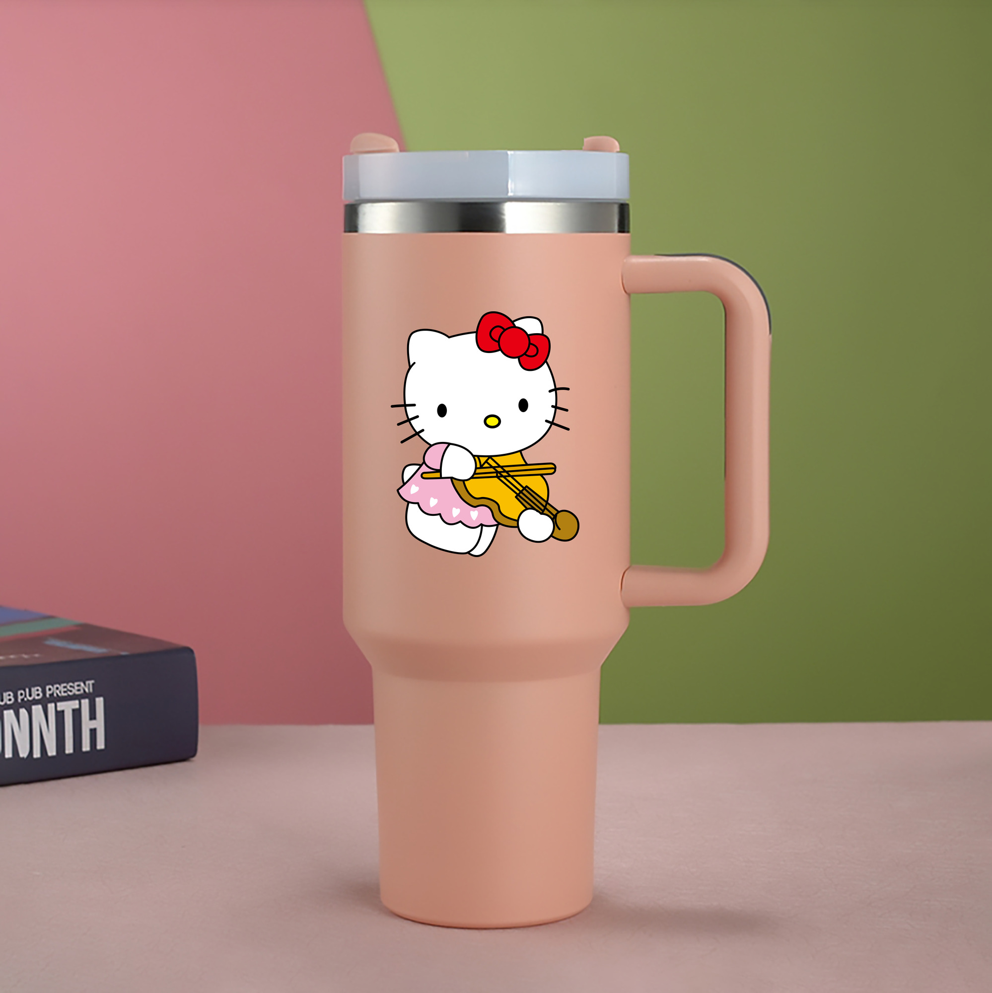 （画像用） Hello Kitty ハローキティ 1200mL車用タンブラー（カラープリント）